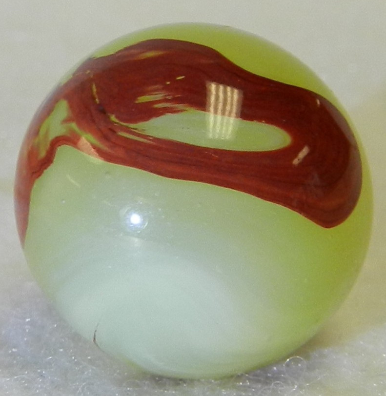 #20321m Large .75 In Vintage Akro Agate Lemonade Oxblood Shooter Marble NM