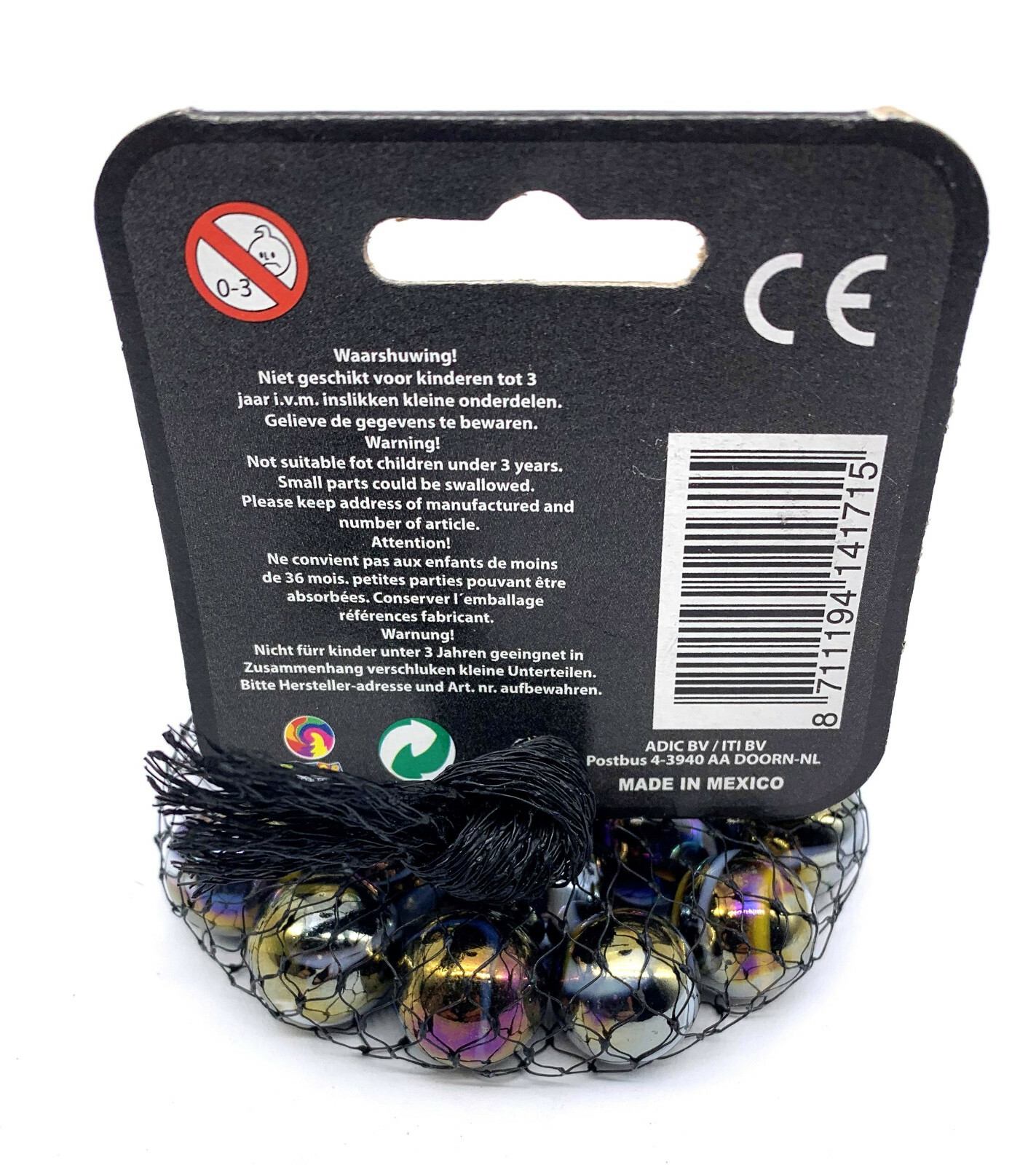 Net Bag 21 Witch Glass Marbles from Netherlands Vacor Don Juan Purple