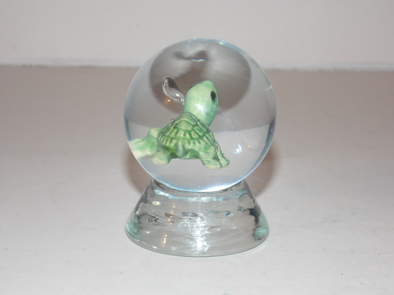 Handmade Sammy Sam Hogue 43mm Sulphide Green Turtle Glass Marble Signed 2007