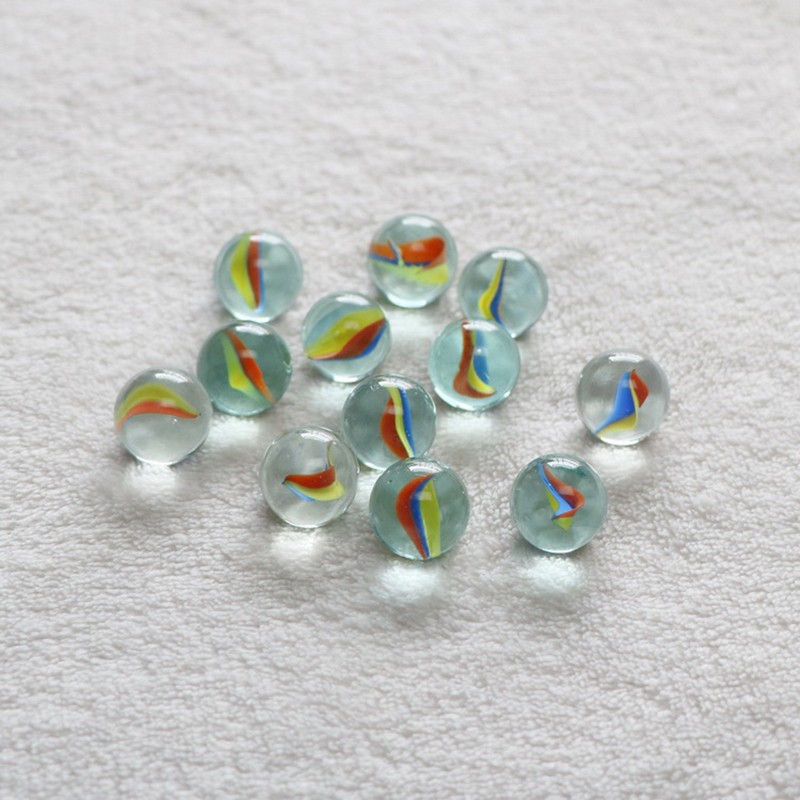 16mm Coloured Glass Marbles Glass Beads Glass Ball Kids Toys Games DIY Decor
