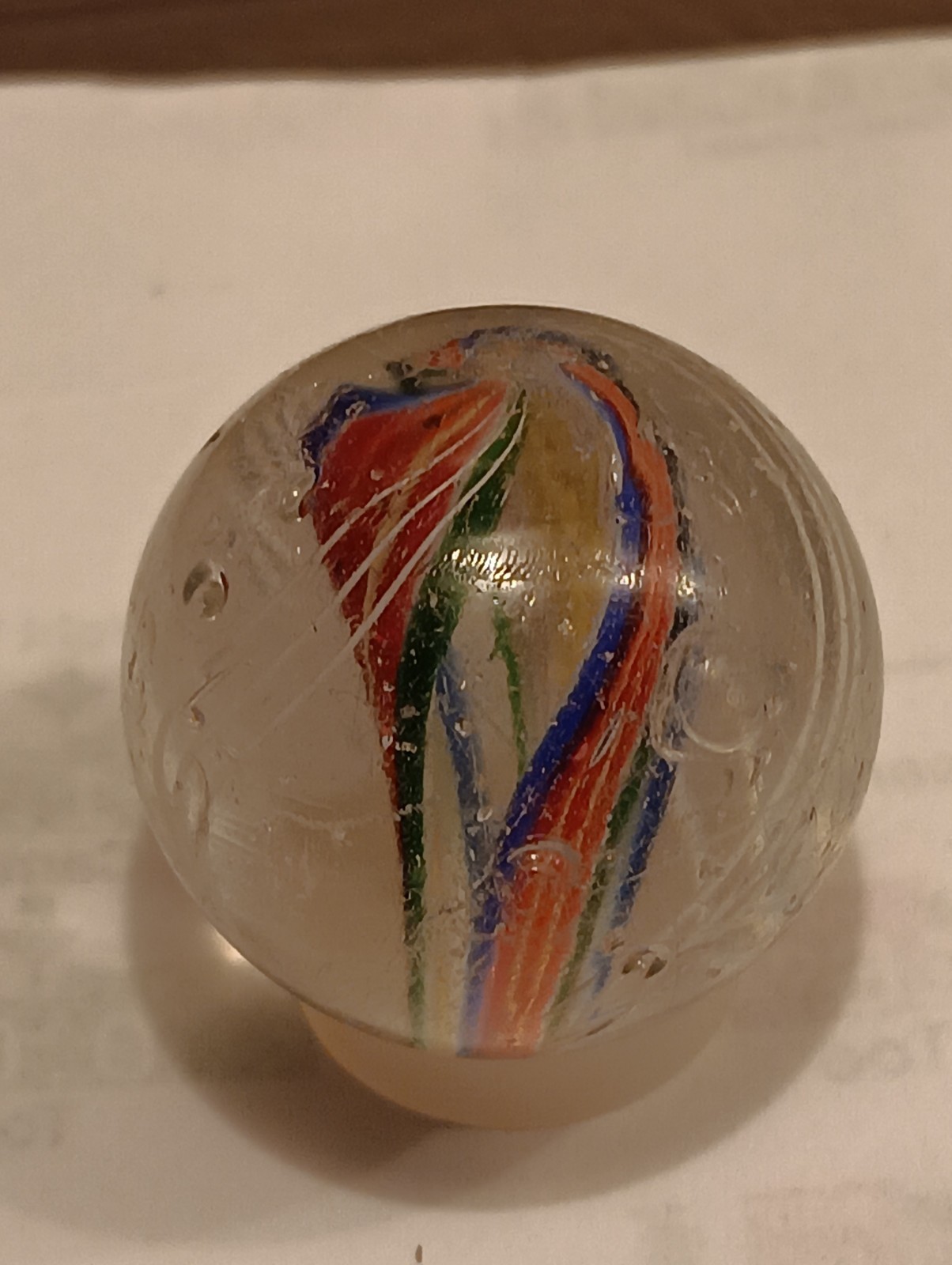 Gernan Divided Core 3 Band Core Marble. Size 1 And3/64 Inches.