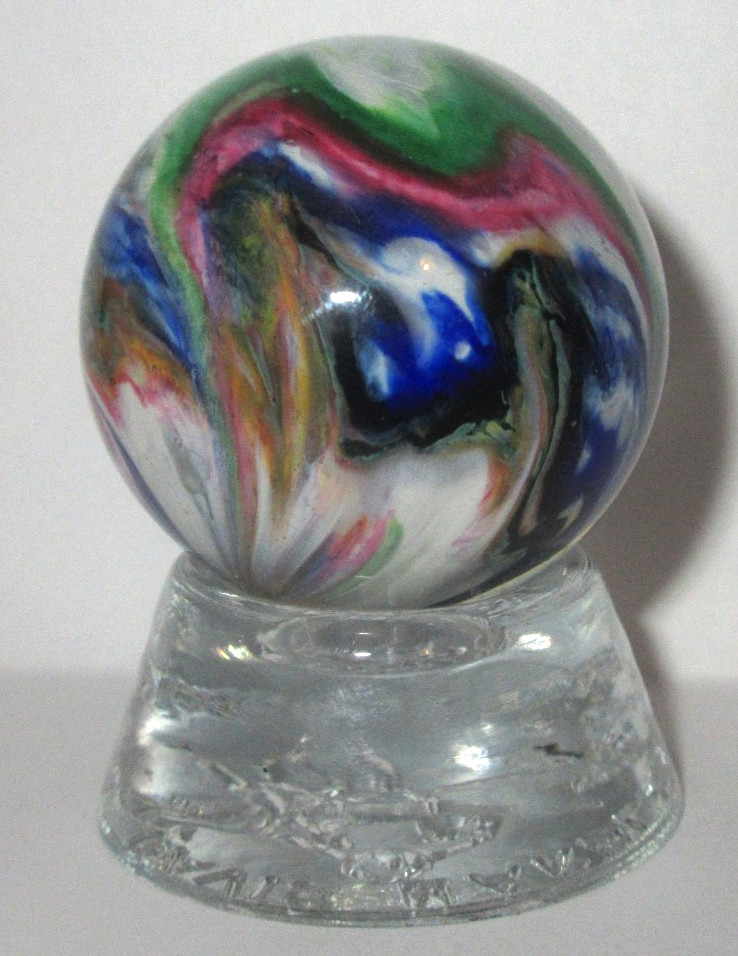 Signed DAVIS GLASS MARBLE SWIRL CONTEMPORARY 2004 JIM STAND
