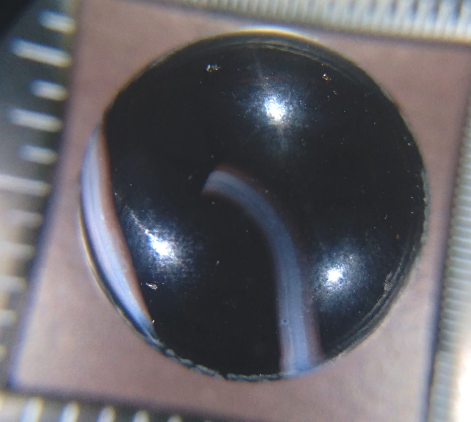 Antique Marbles .65 Ravenswood or Other WVS Opaque Black Blue Tan Ribbon