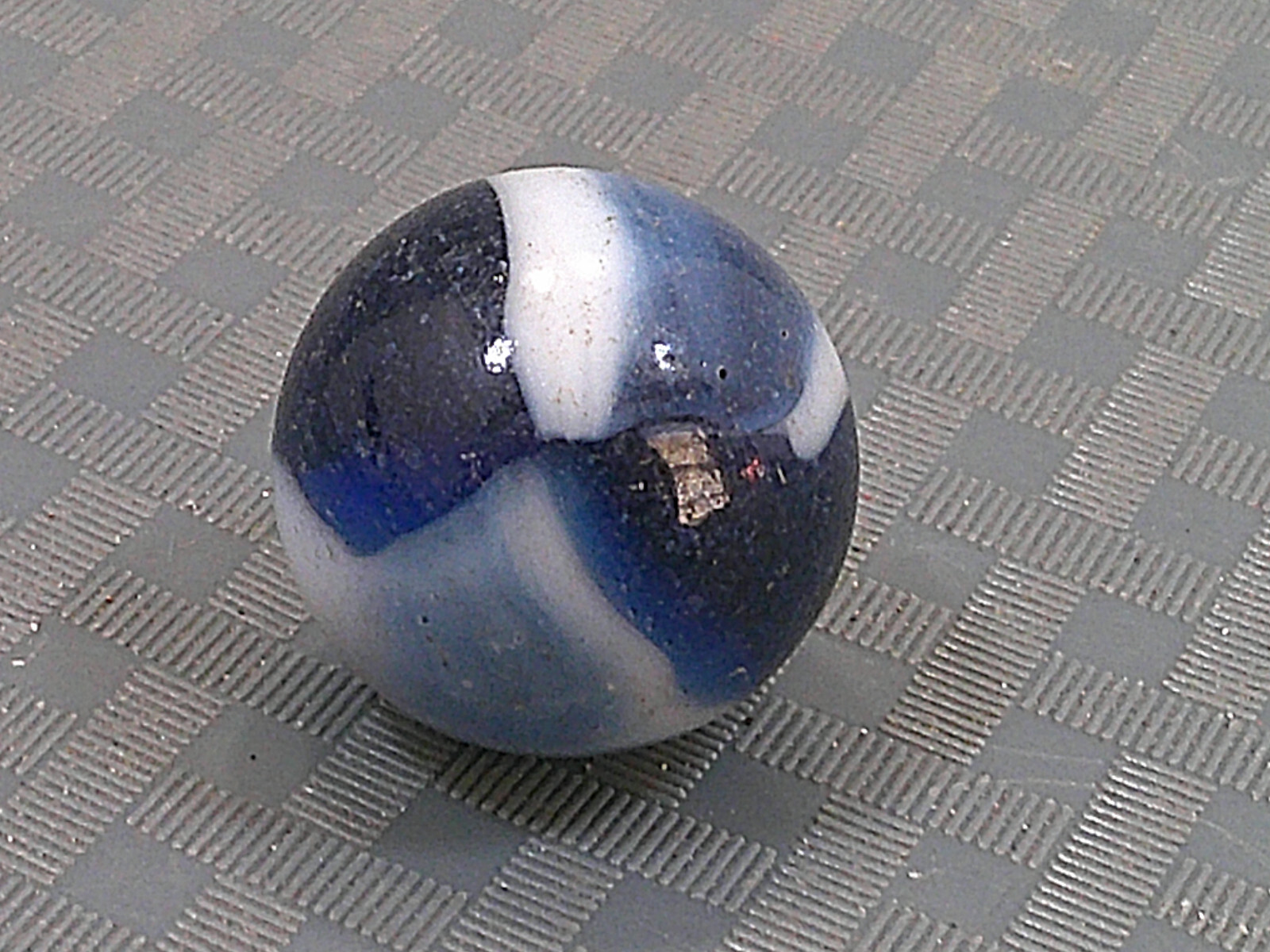Vintage 1940s Blue White Agate Marble Banger Shooter Boulder Bonker MasherLL