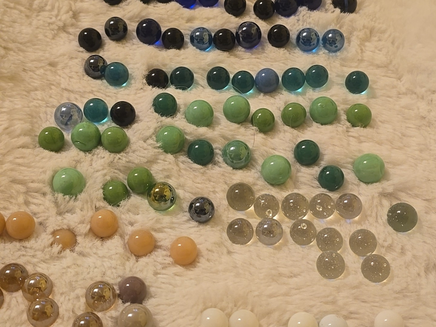 Mixed Lot Of 150+ Marbles Vintage Solid, Clear Comes Fast Shipping Blue Green