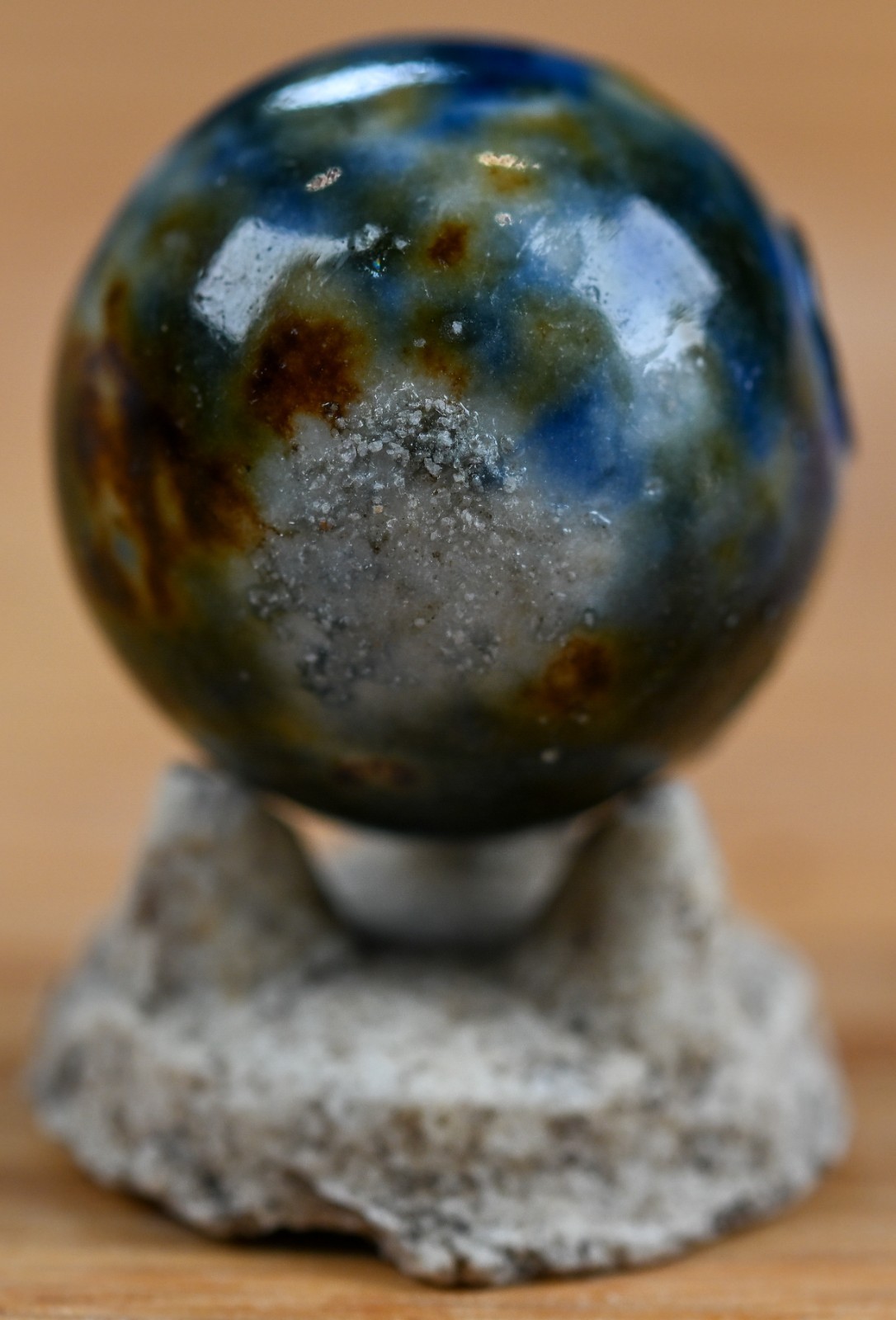 Fancy Handmade Bennington Marble & Old German Firing Stand, 0.75 inch Mint S1700