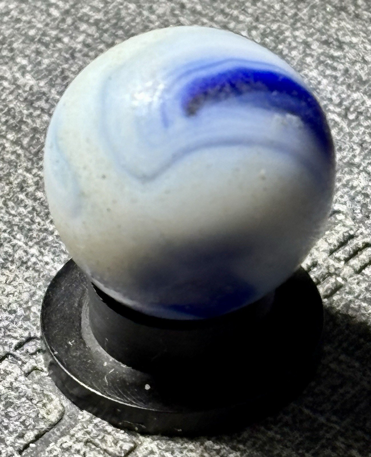 VTG Alley Agate Company Navy Blue & White Swirl Marble .61”see Pics