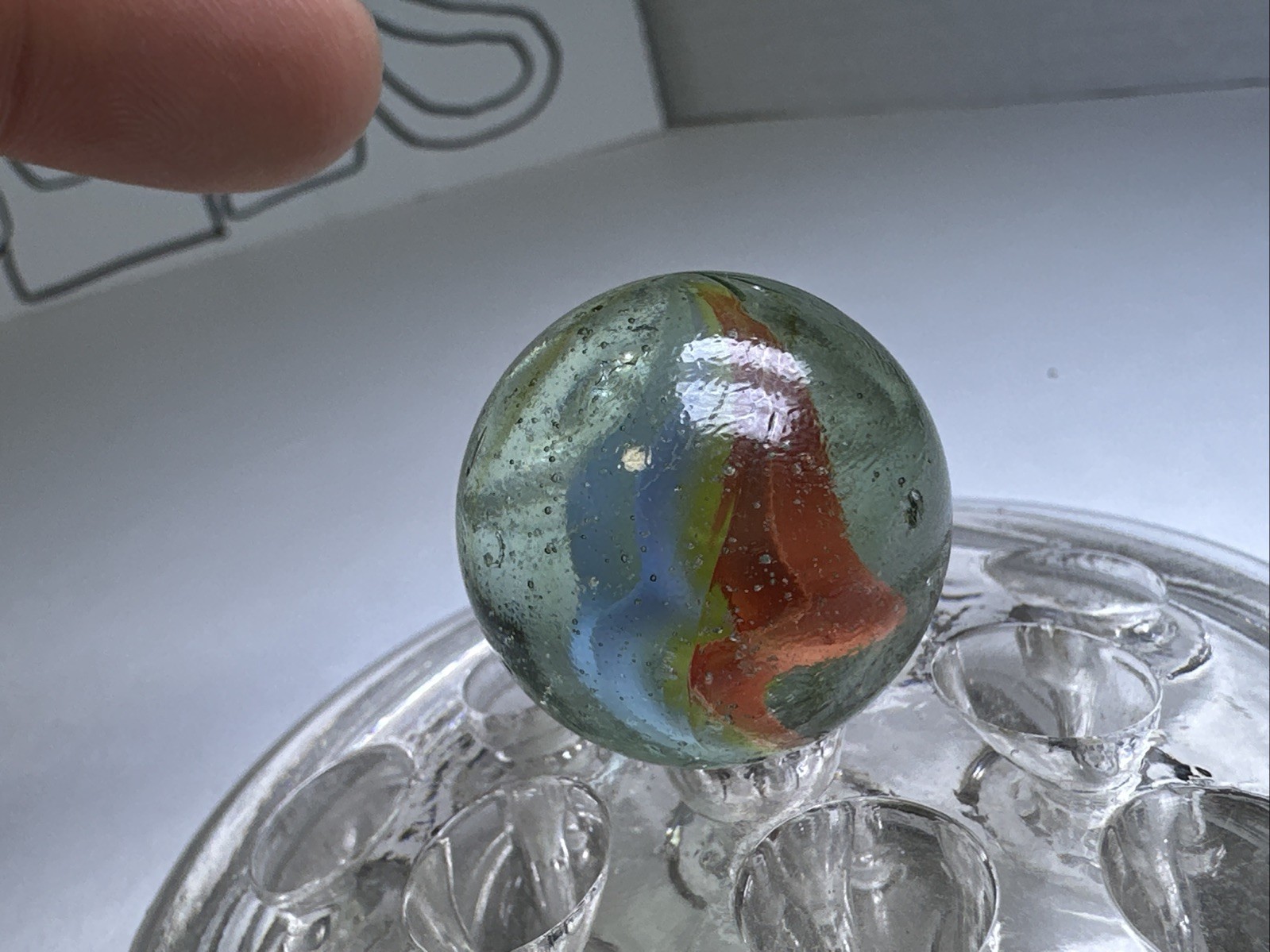261 Awesome Lot Of 2 Vintage Marble Cats Eye Boulders! 1.200-1.135”