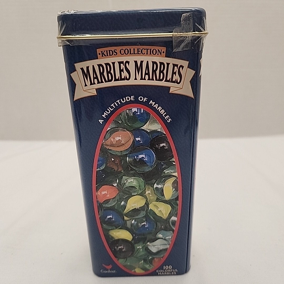Cardinal Kids Collection Marbles 100 Colorful Marbles in Tin 2001 New