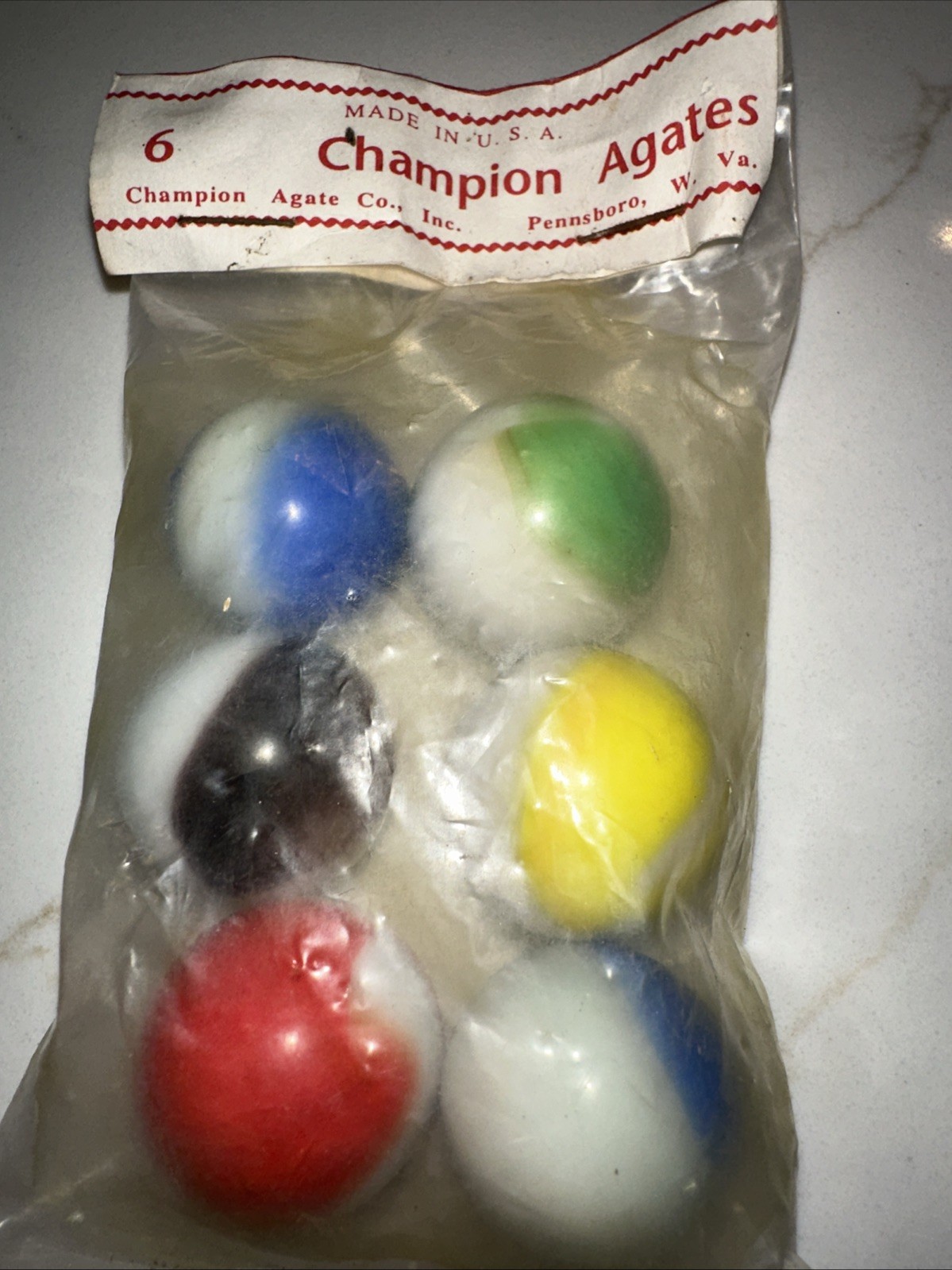 Vintage 6 Champion Agates Rollers Shooters Pennsboro West Virginia NEW