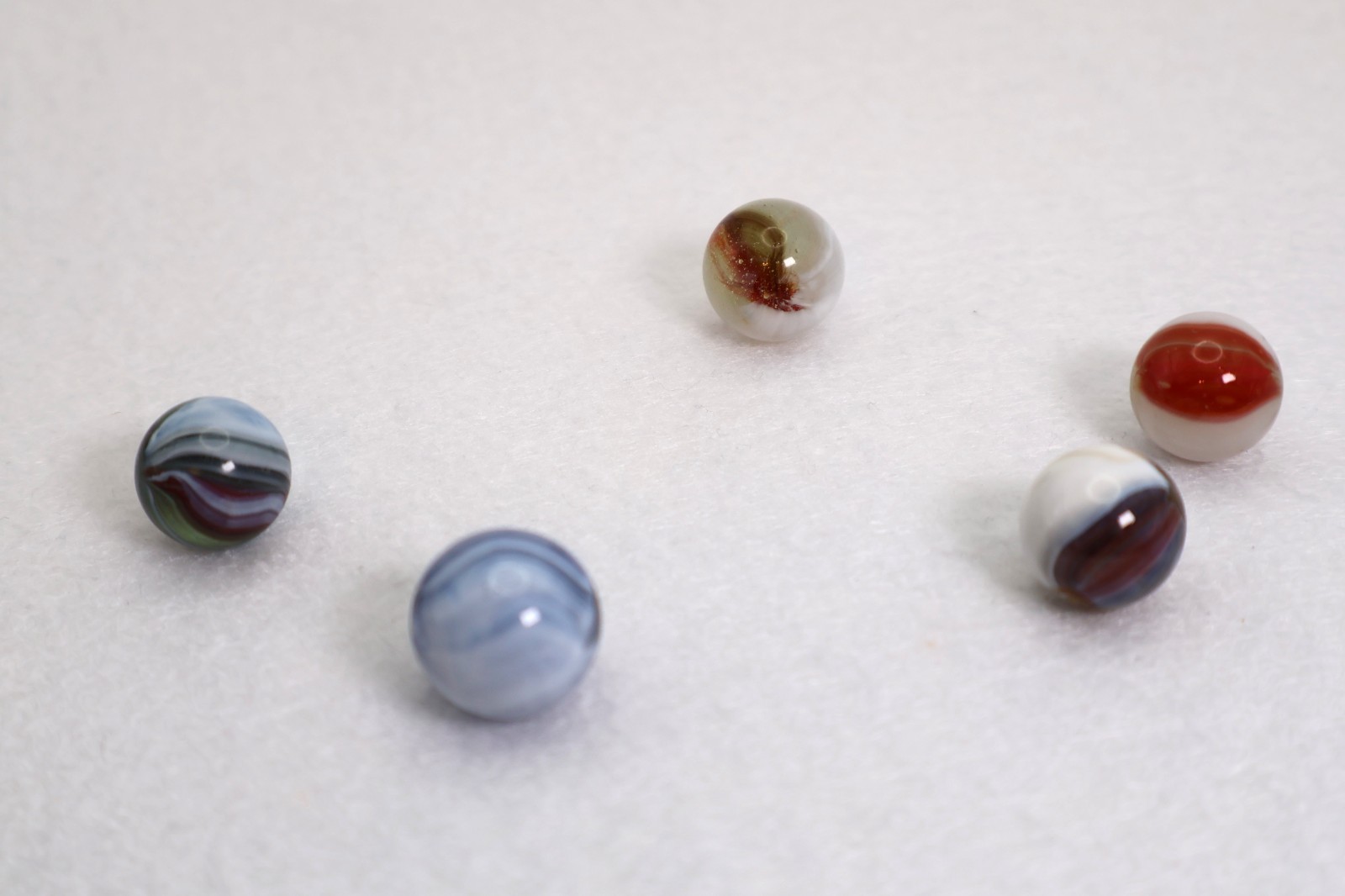 5pk 5/8-11/16″ Marbles – Mix of Masters & Pinchers MINT
