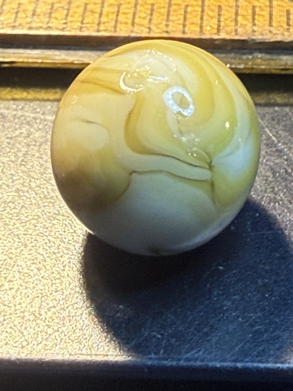 Ravenswood Butterscotch Swirl Old Vintage Marble White Tan Colors