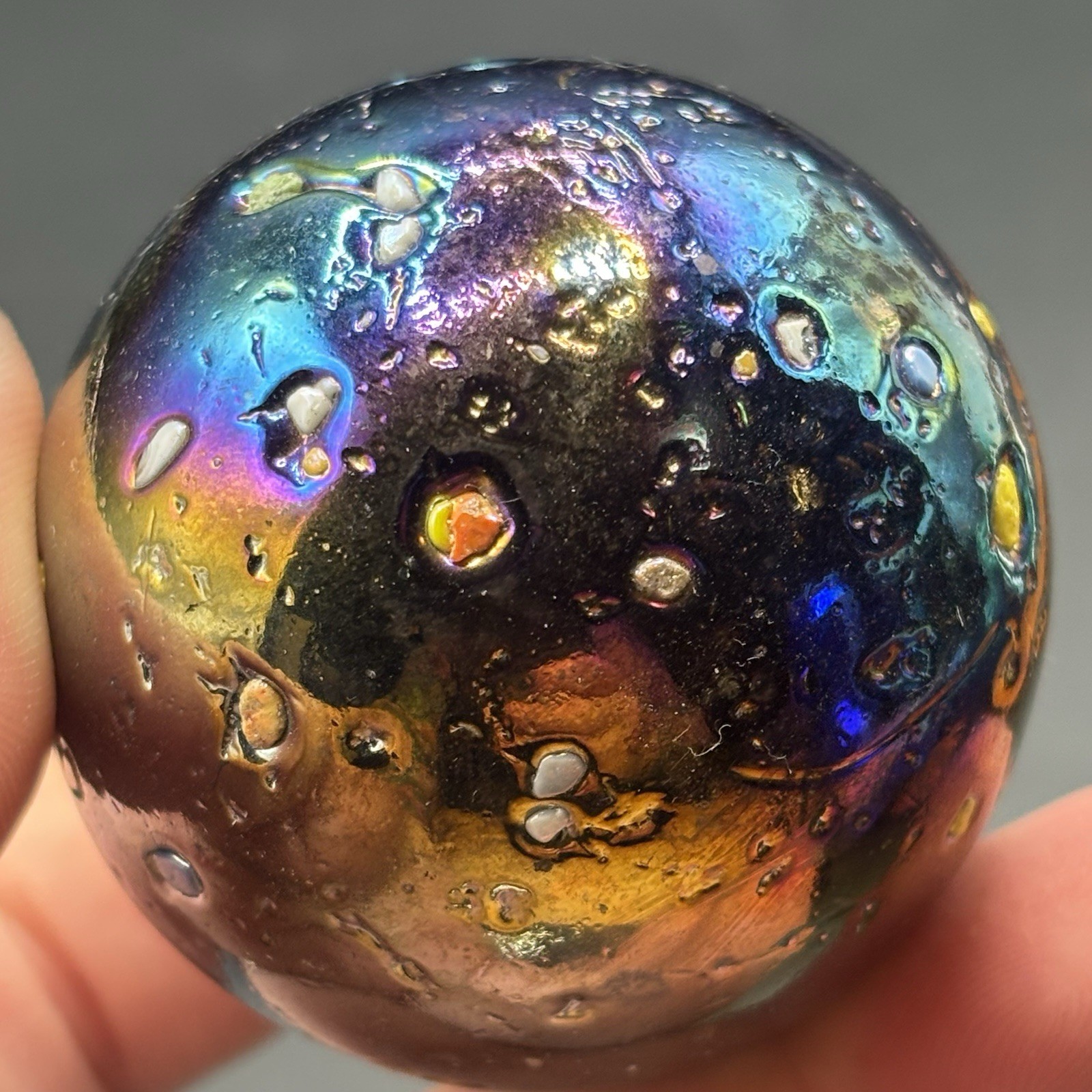 Vintage Oversized Art Glass Marbles Glitterbomb/Confetti, Shooter
