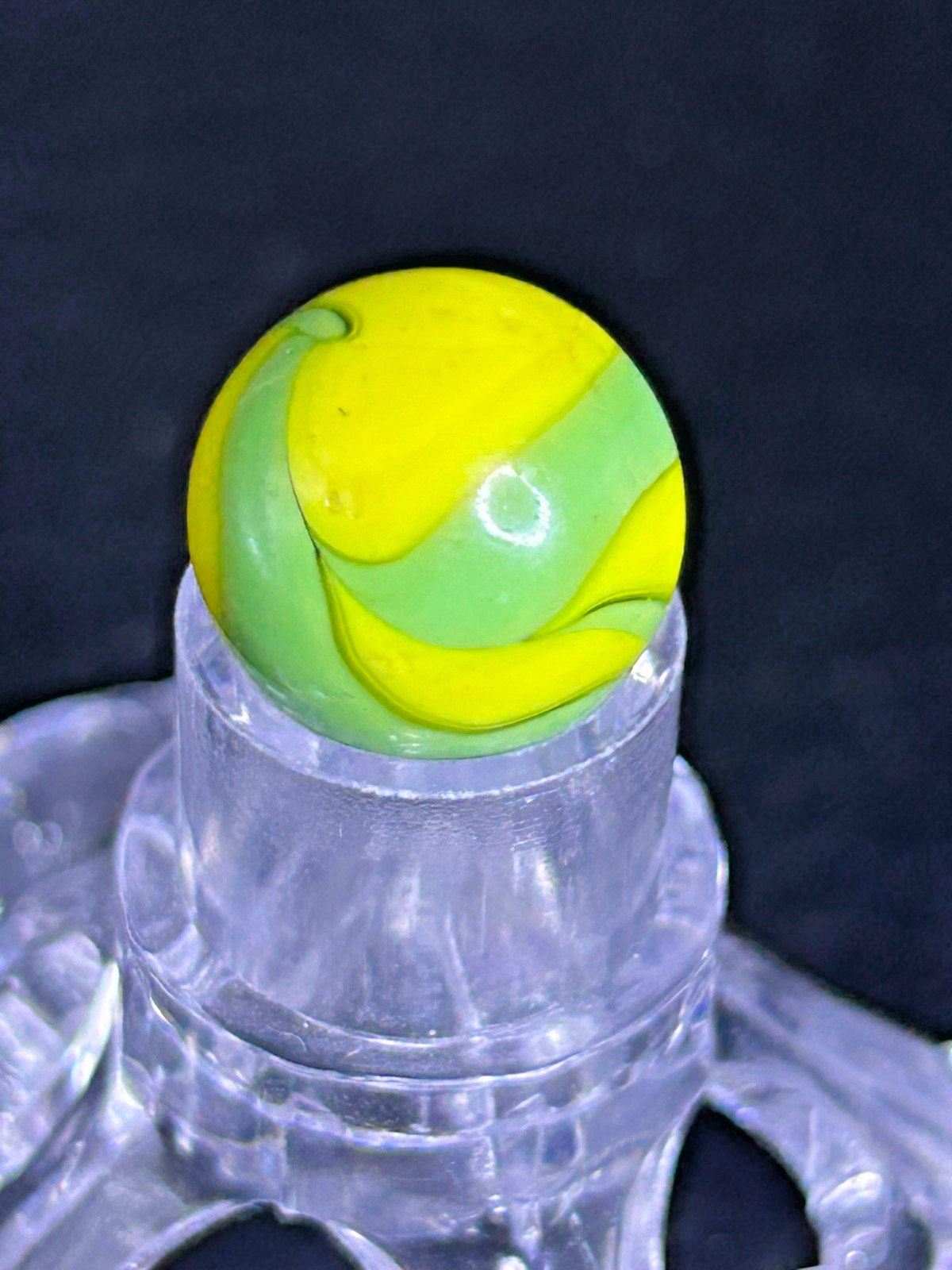 Christensen Agate Co. Swirl Yellow & Green Marble .56″ Near Mint+ CAC7