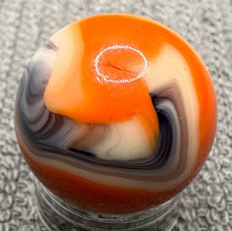 JABO / DAS .71″ Mint MARLEY RUN Orange Blue White Swirl Marble (276)