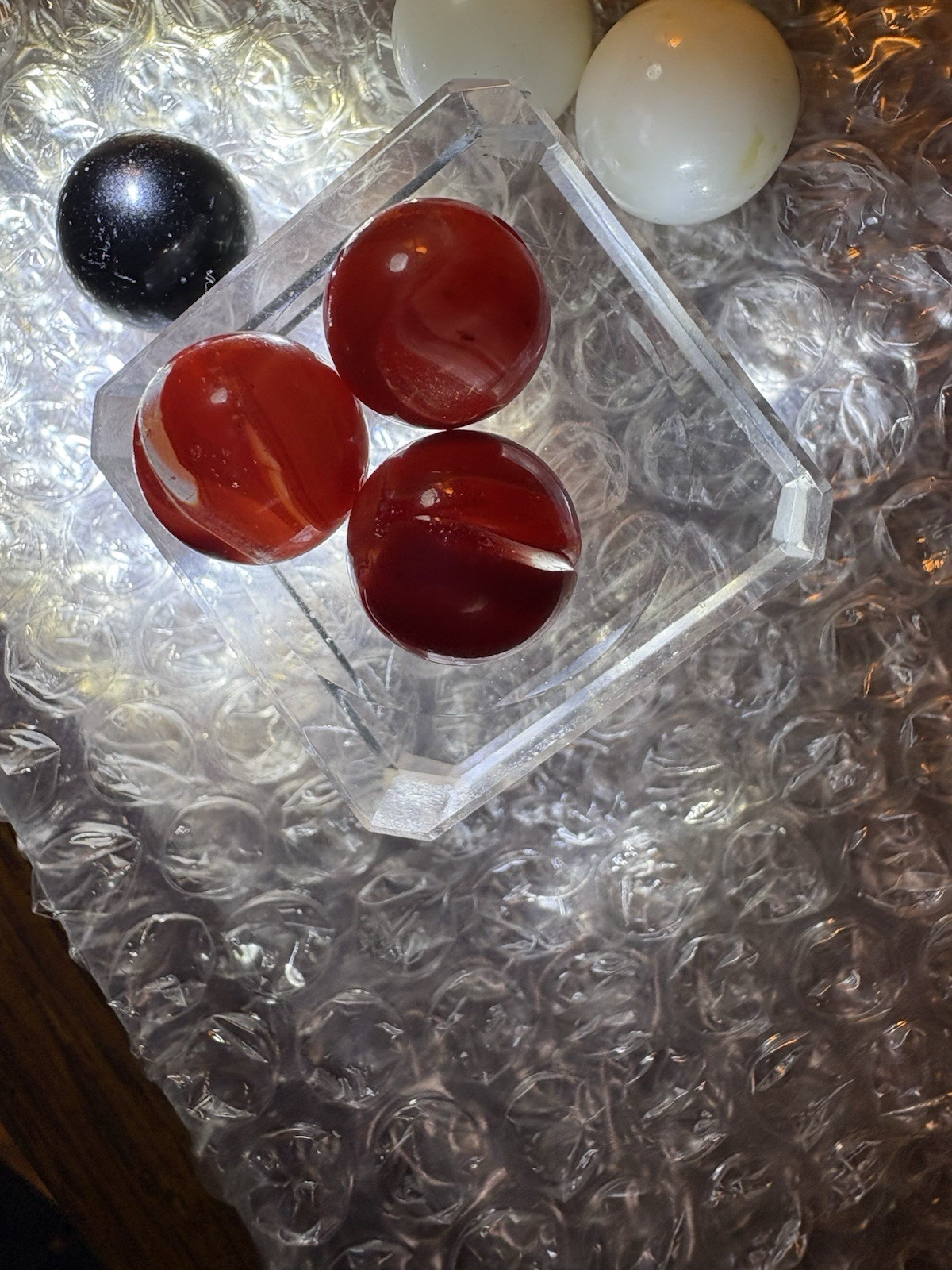 Vintage a lot of 9 marbles, Opaque, Clearies, Sea Foam Frosted, Misc. 1920s-30s