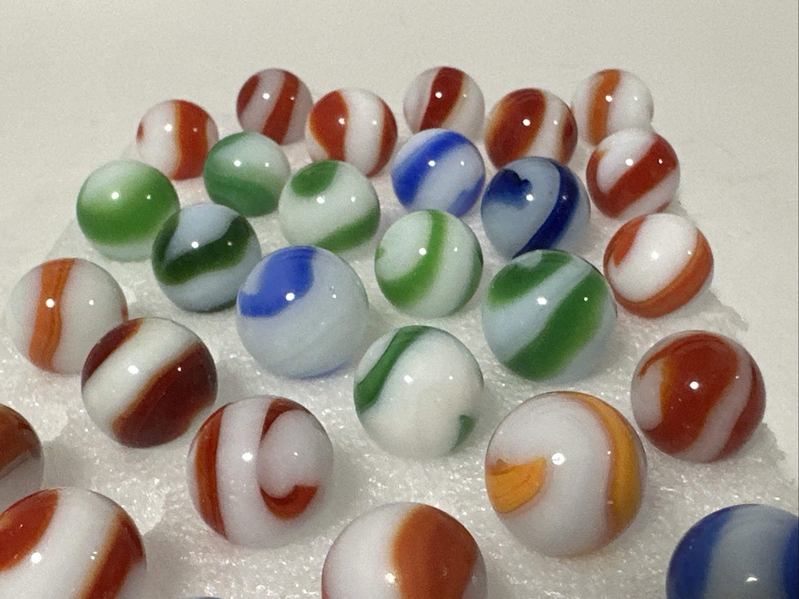 412 Lot Of 30 Akro Agate Prize Name Vintage Marbles!