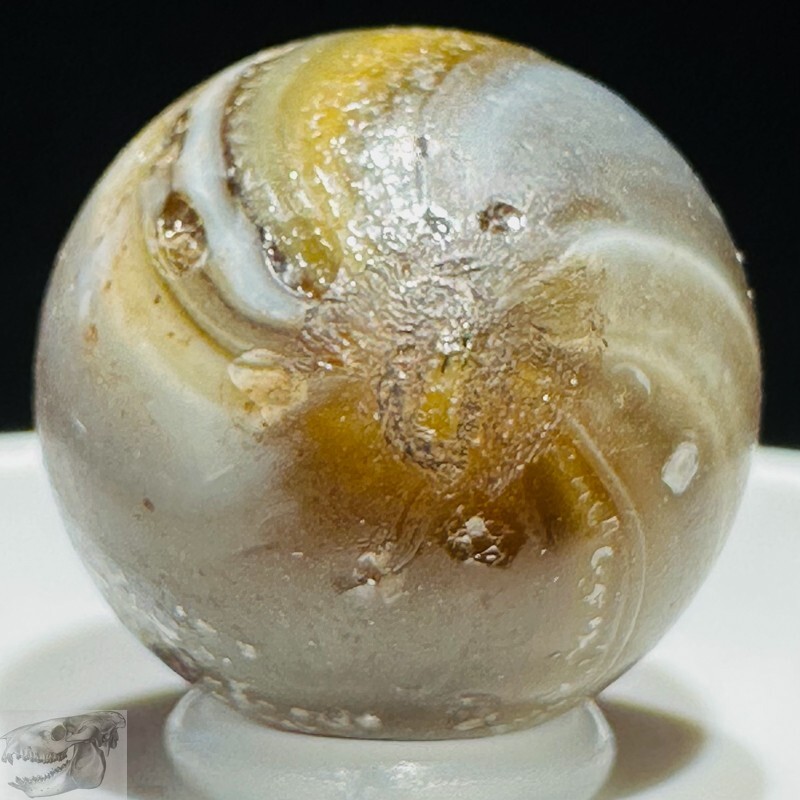 Handmade Caramel Swirl Marble, 3/4 in, Germany, 1860-1920, Good+ Cond., S805