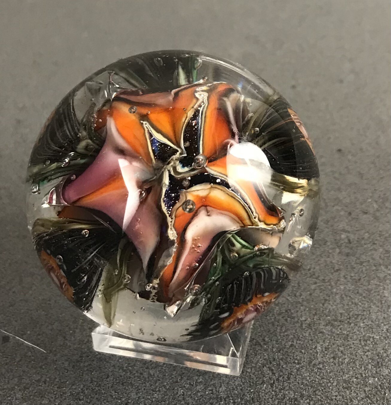 Handmade Sarà Sally LaGrand Murrini Marble With Silver Foil