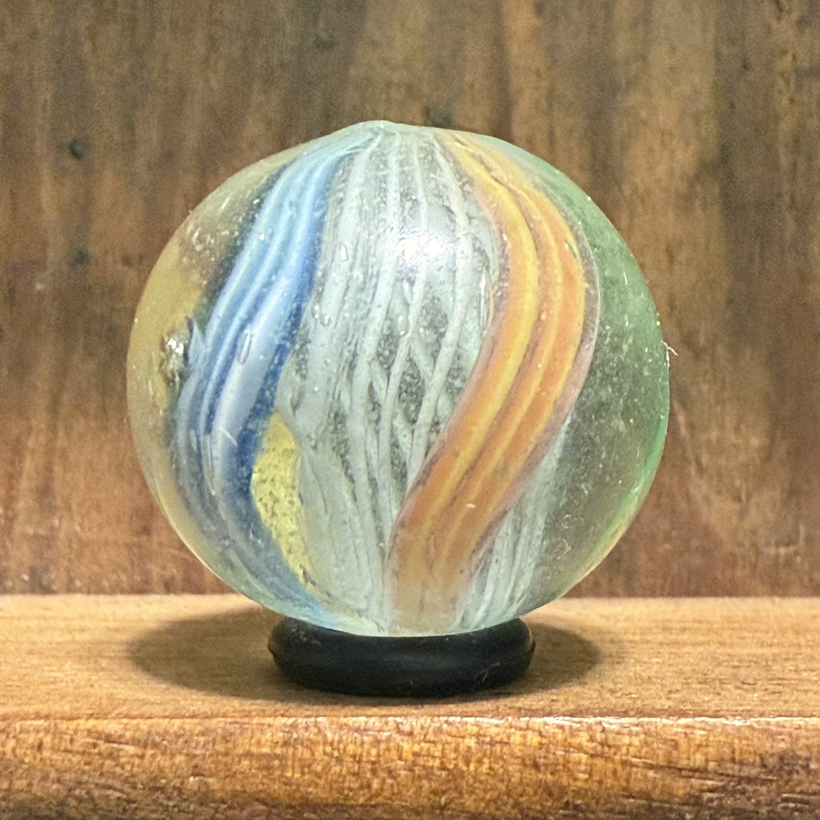 Antique German Handmade Latticinio Shooter Marble 25/32” Near Mint(+) | (164)
