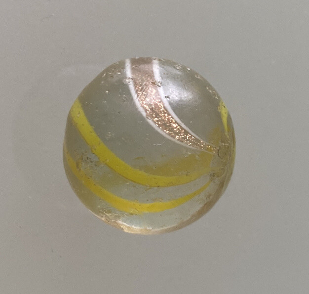 Banded Lutz Marble Yellow Banded Lutz Marble Vintage Marbles 20 mm