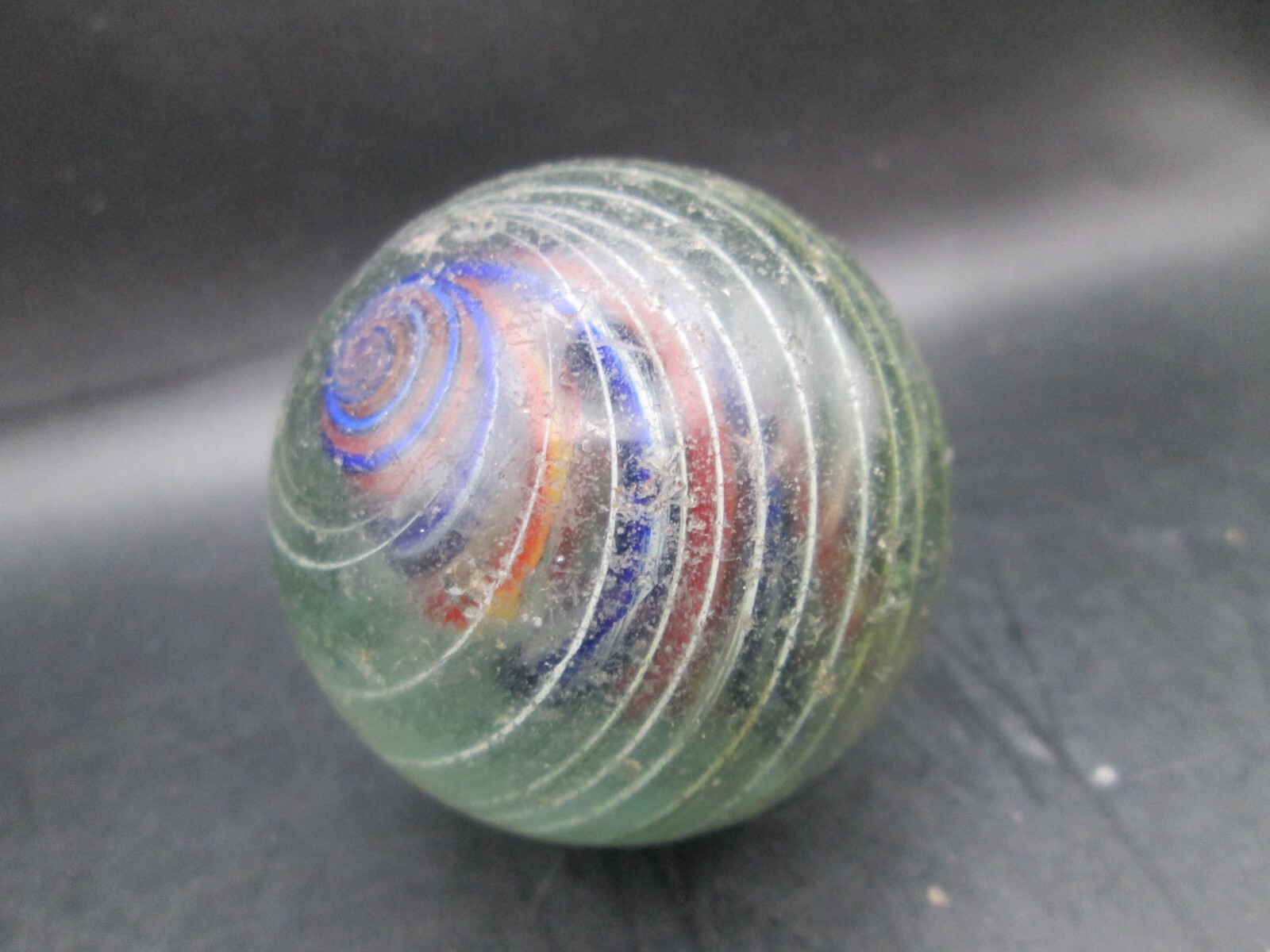 Antique Latticino Candy Swirl Glass Large Marble 2” #4