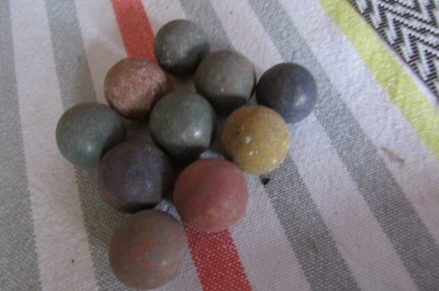 10 19th Century French Clay Marbles