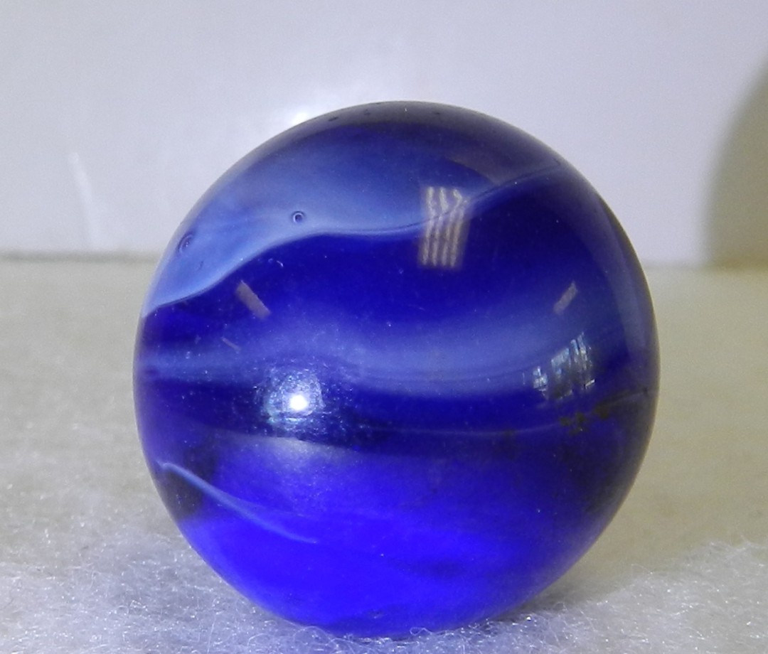 #21098m Vintage M.F. Christensen Number 9 Slag Marble .85 Inches NM