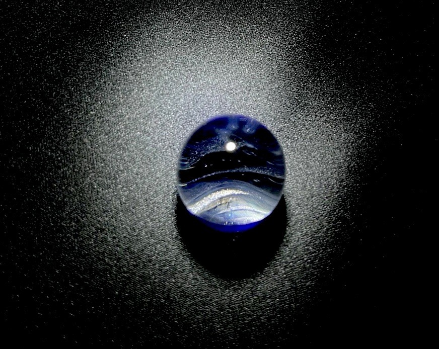.89” “Black Hole” Blue Eye SPACE Design Double Sided Glass Art Eyeball Marble US