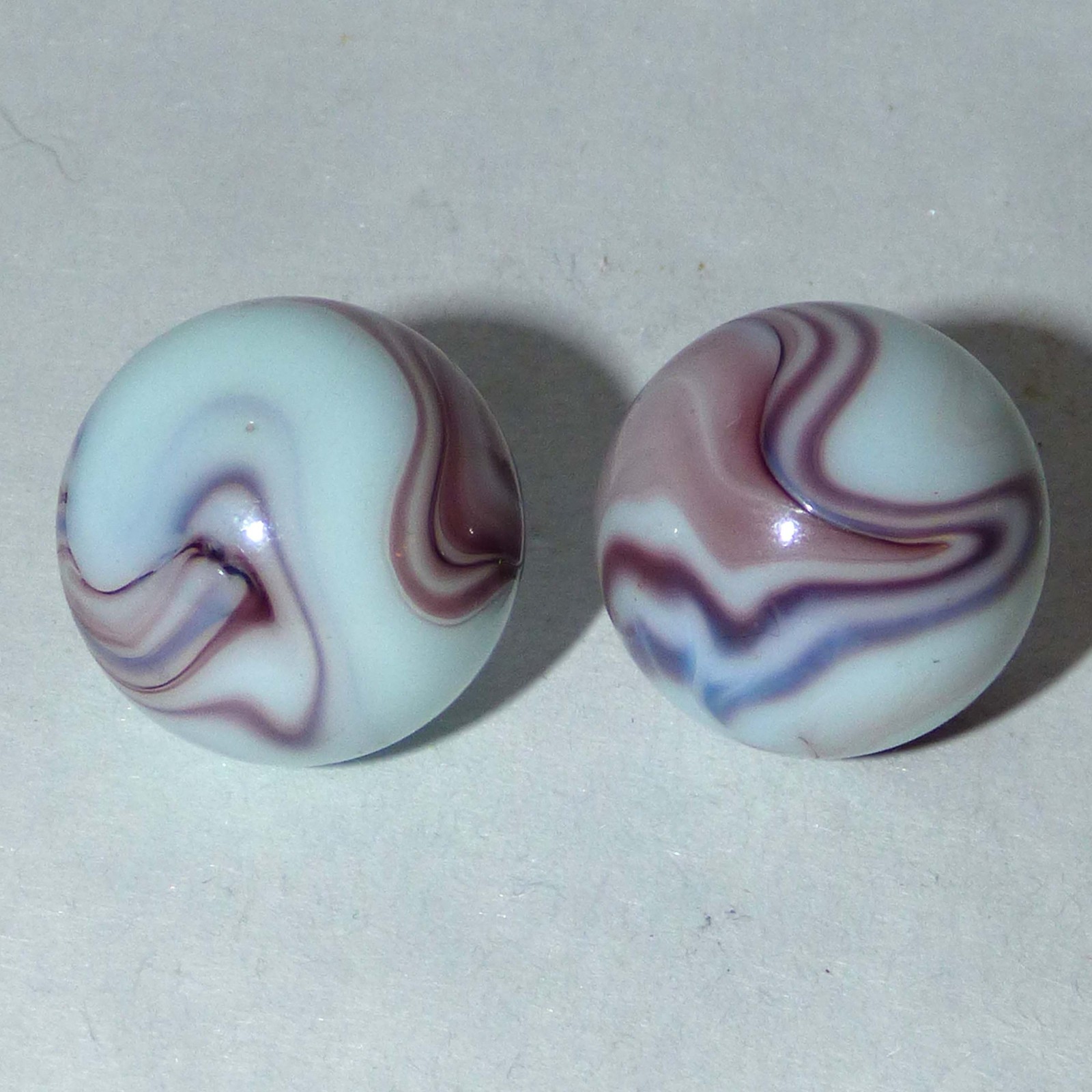 19 Vintage Opaque Chocolate Swirl Glass Marbles + 2 Shooters Slags