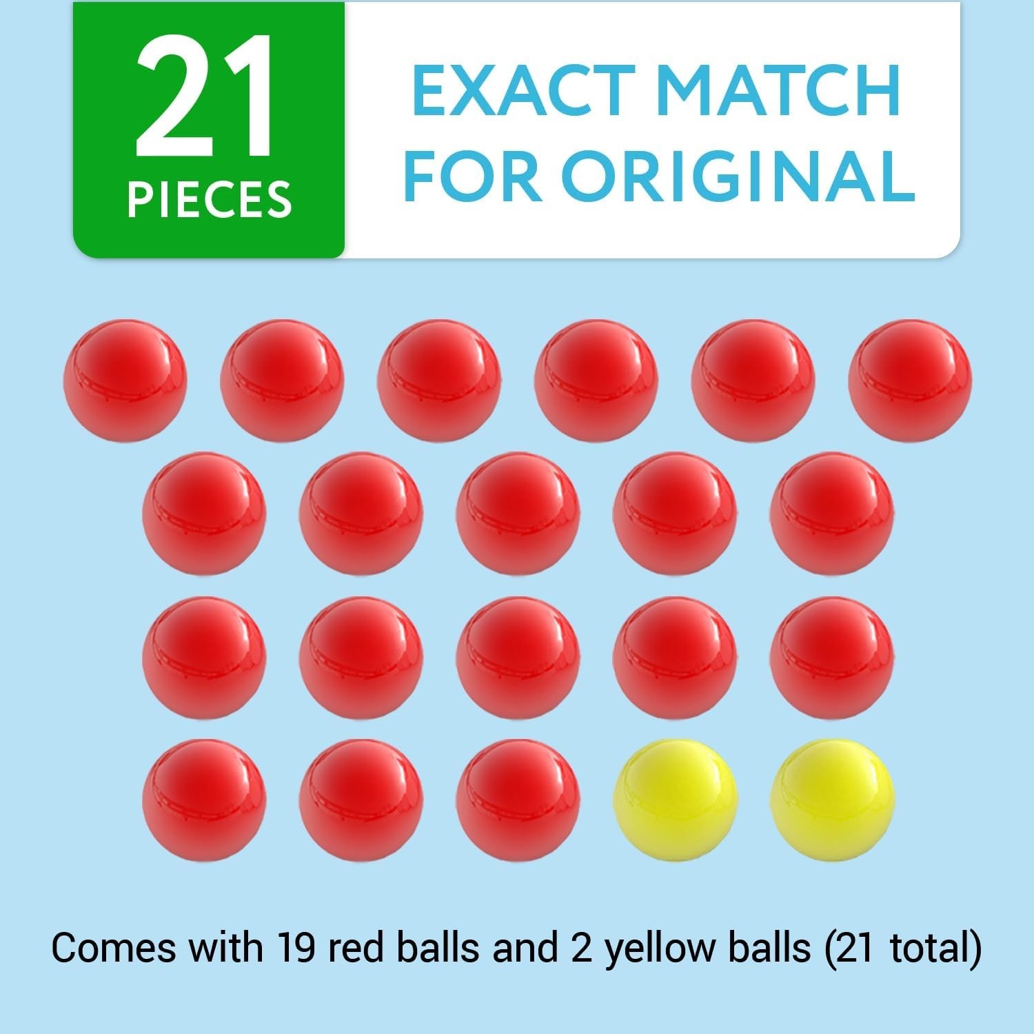Educational 21-Piece Marble Set – 19 Red & 2 Yellow – Perfect for Kids’ Games
