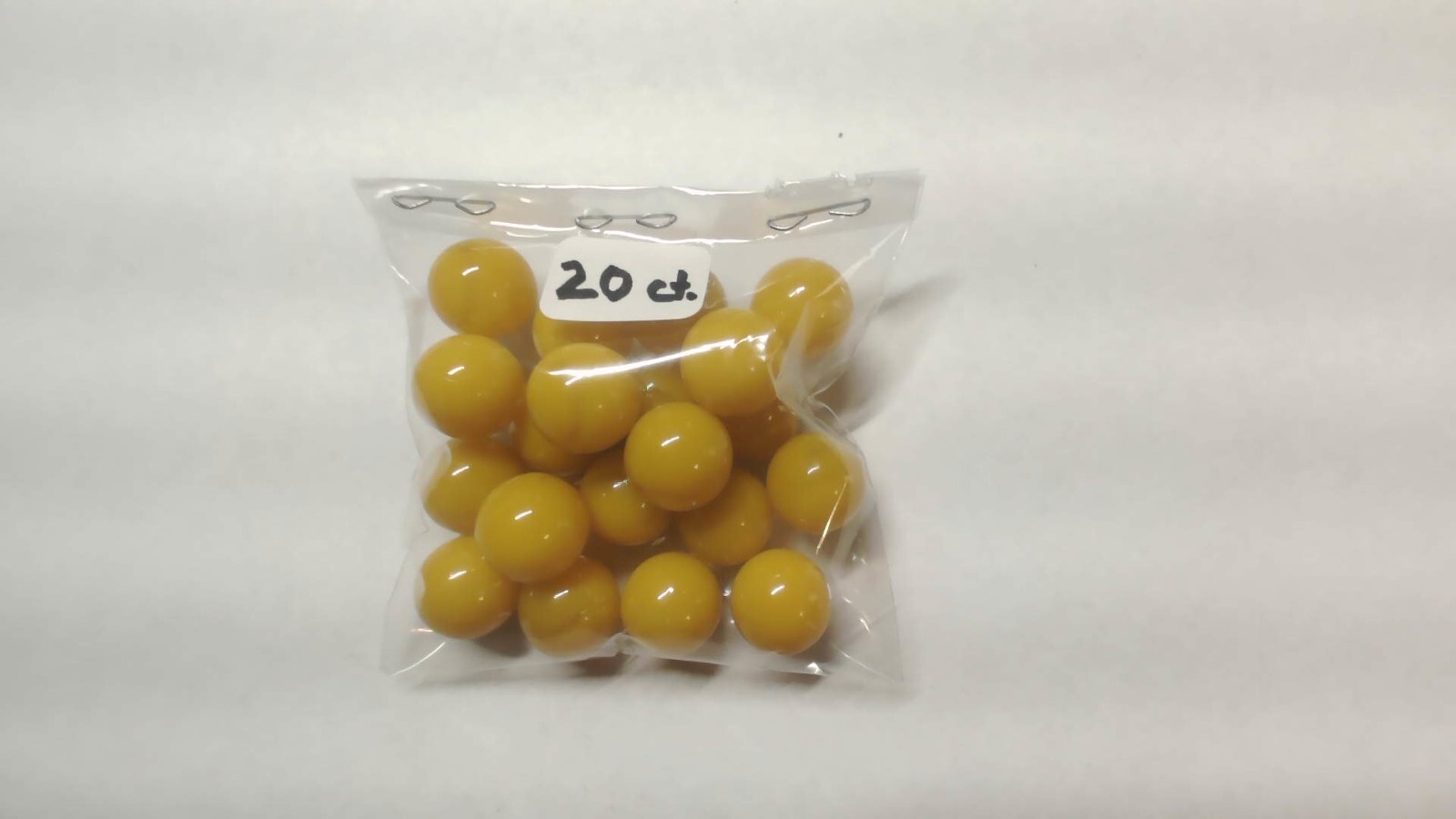 vintage peltier 1/2″ yellow swirl marbles “20 count bag”