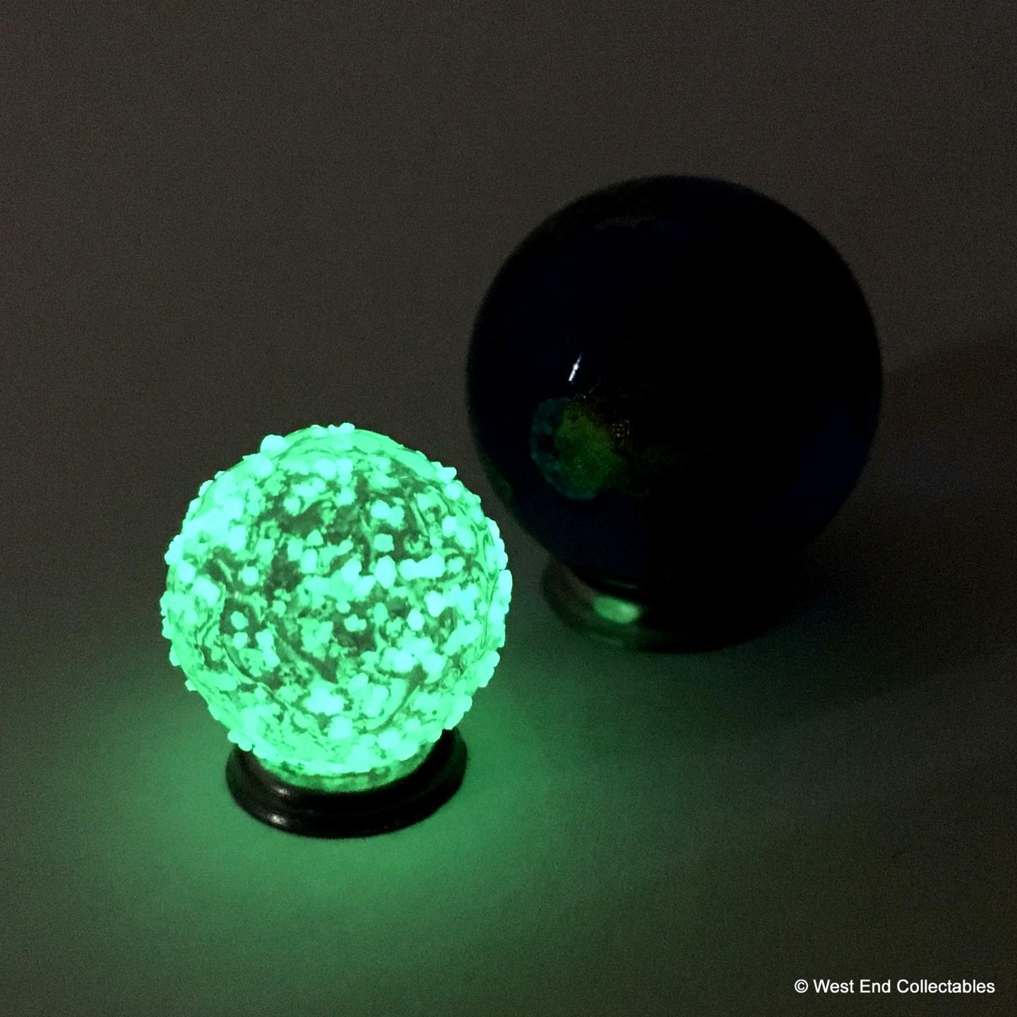 Earth and Glow in the Dark Moon Glass Marbles – Planet Globe World Marble
