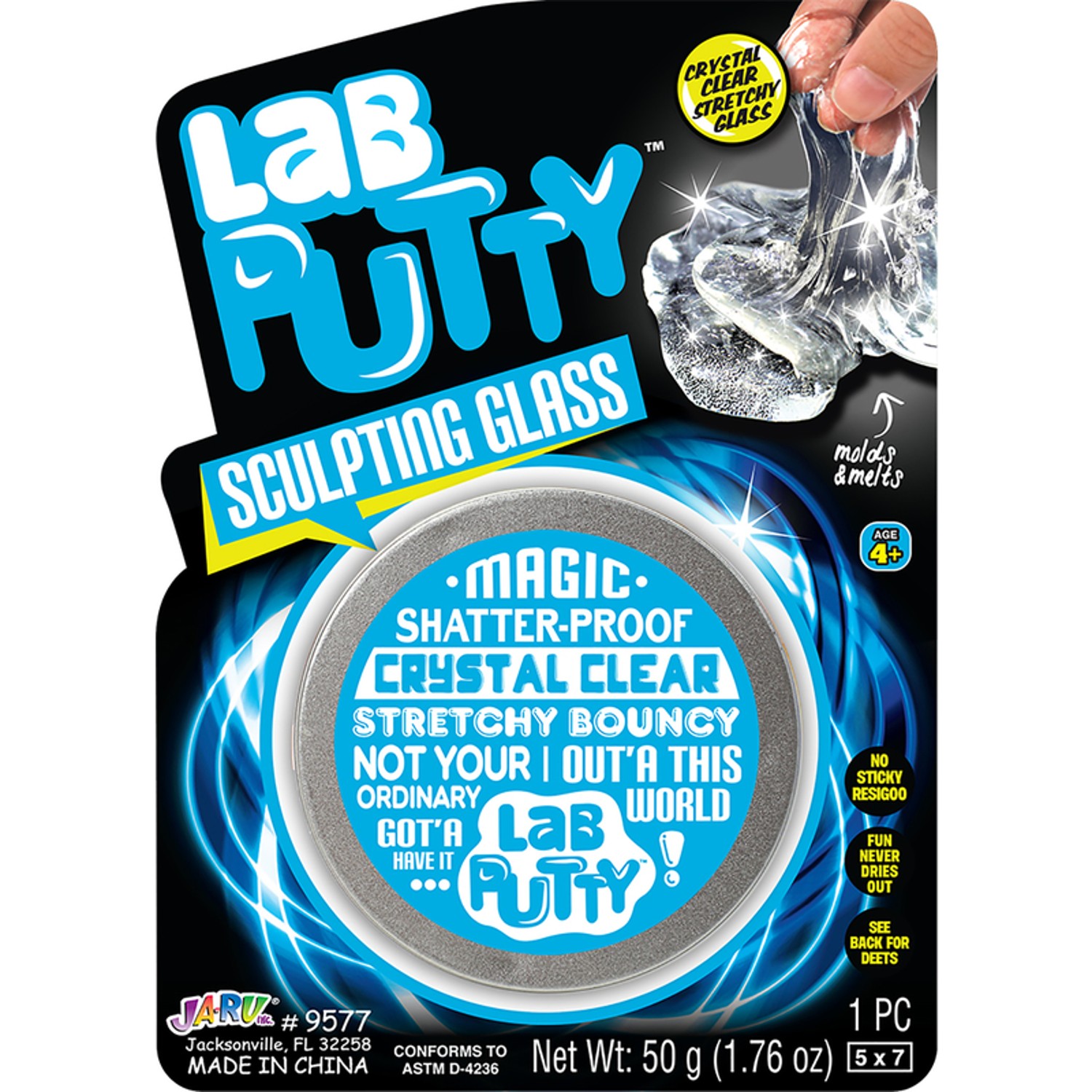 Lab Putty 9577 Crystal Clear Polymer Sculpting Glass Toy 1.76 oz.