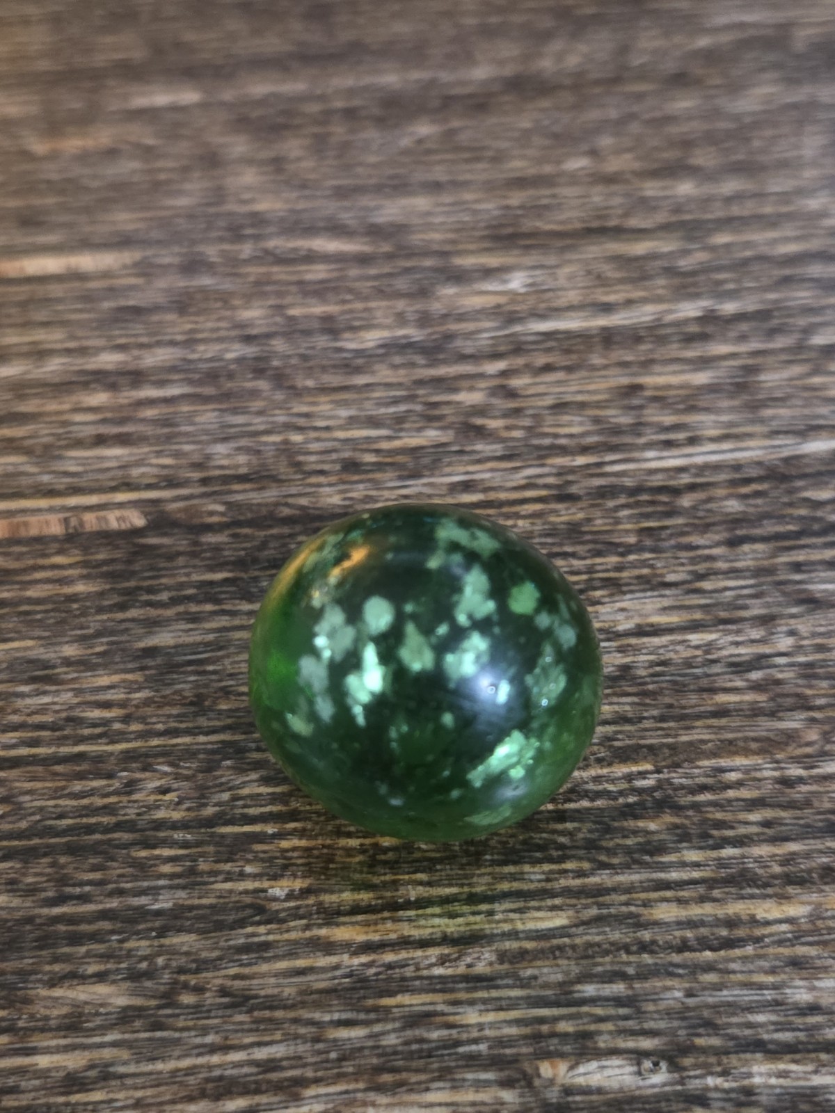 Antique Handmade German Marble – Green Mica .78″ inches
