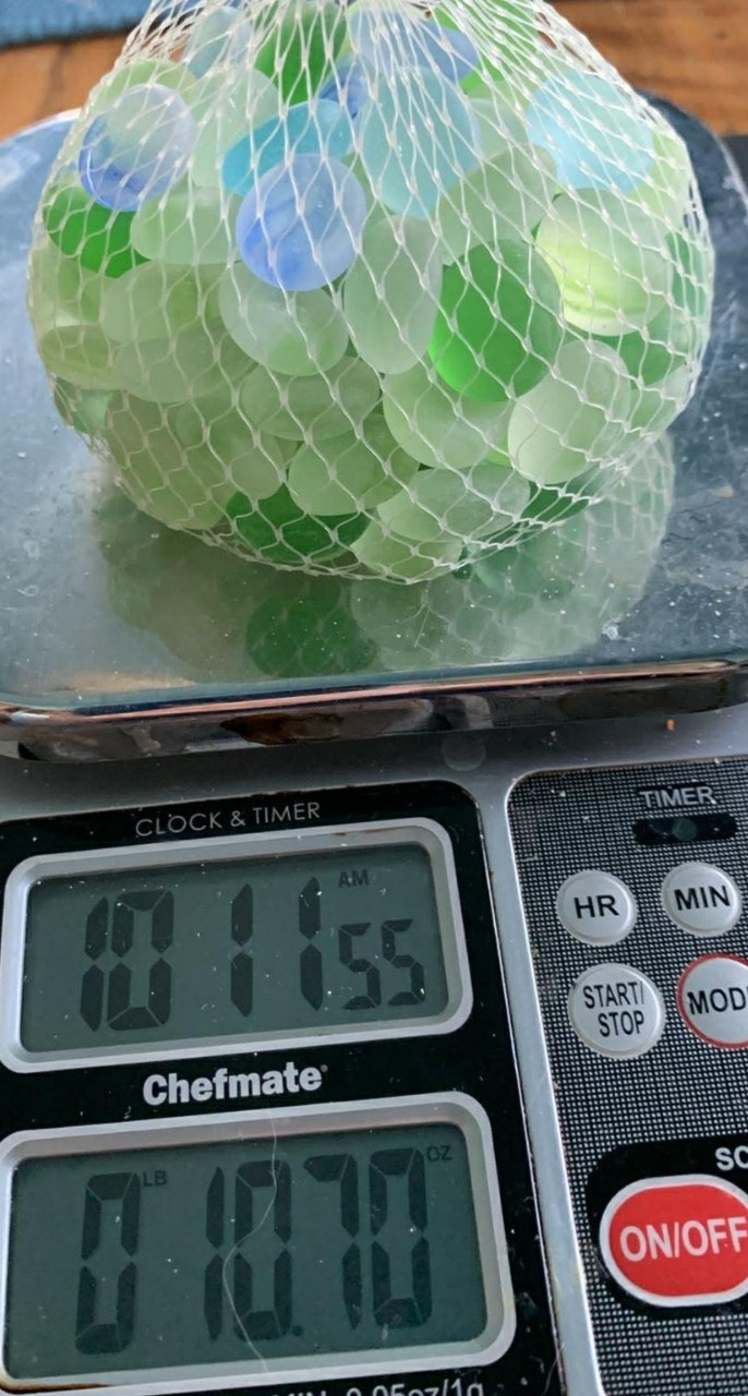 10.7 oz MIXTURE OF FROSTY GLASS MARBLES