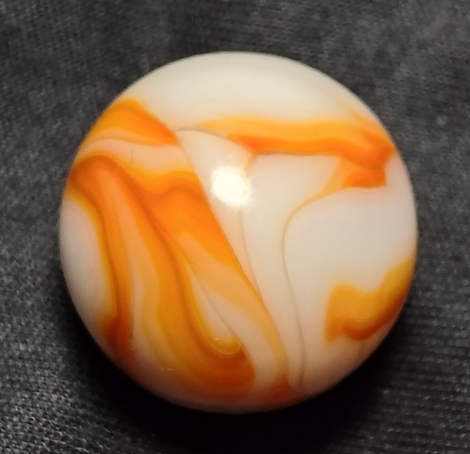 Vintage Alley Agate 0.63″ Marble Copper Brown Swirl Busy Detail NM!