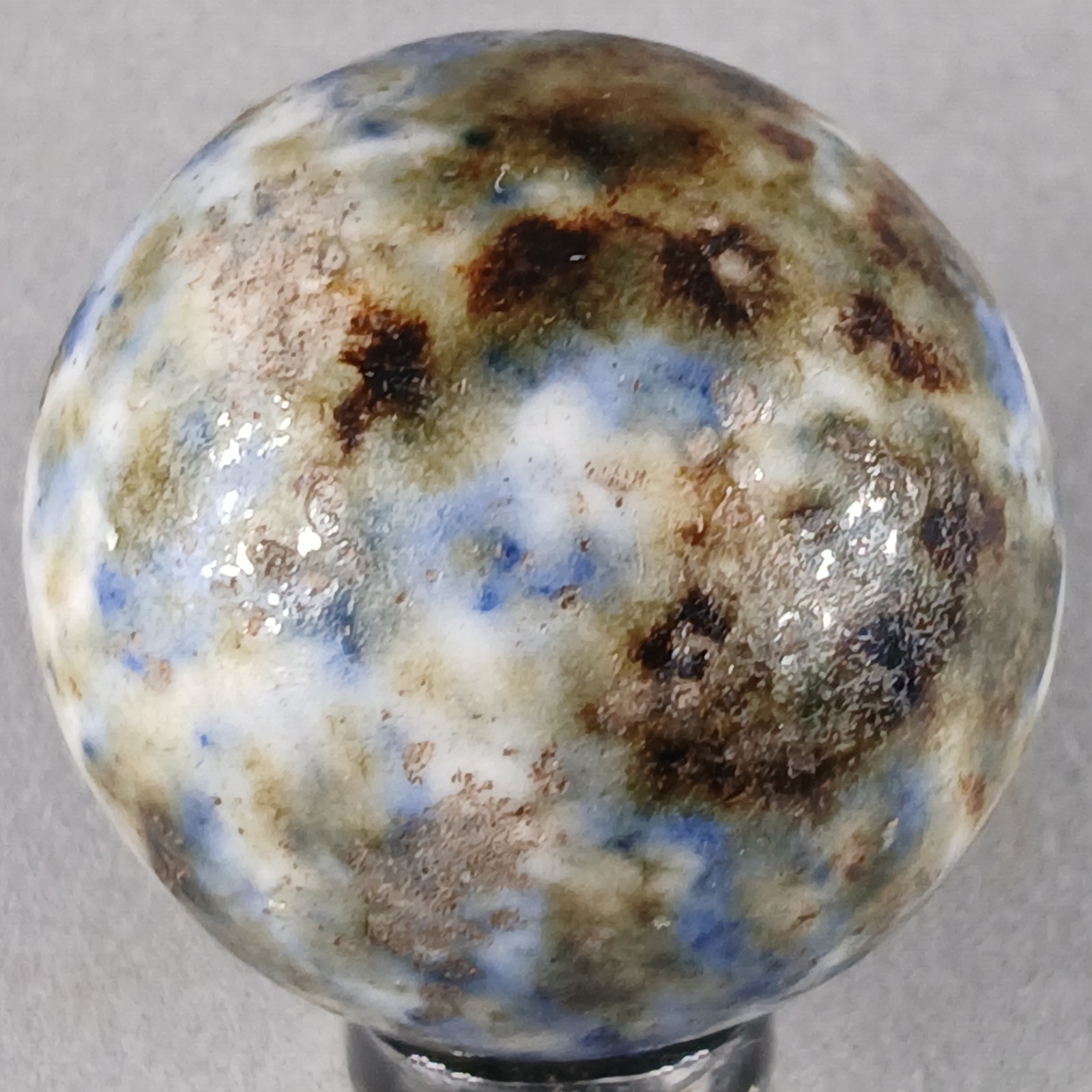 Large Vintage Fancy Bennington Clay Marble 1.14 Inches Near-Mint Condition