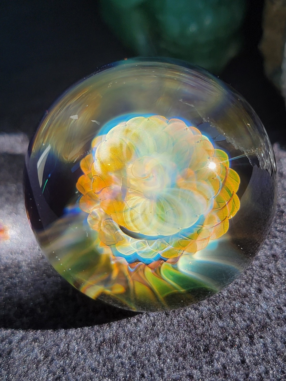 1.37″ Handmade Marble by ~Ethan lesch~ Borosilicate, boro, artglass, art, glass