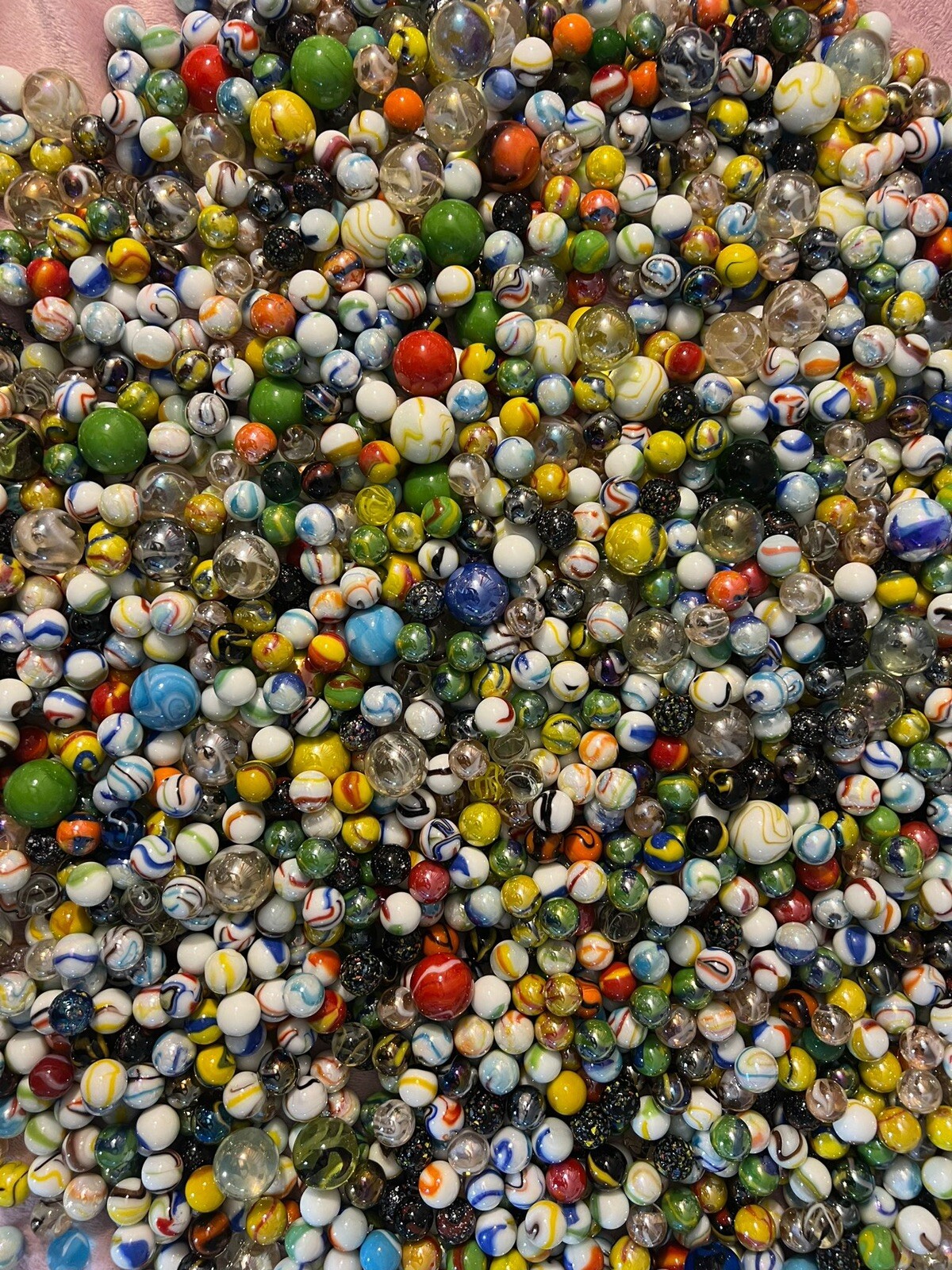 MARBLES SPECIAL COLLECTION 5/8 -FANCY MIX MARBLES 2 POUNDS More Shooters