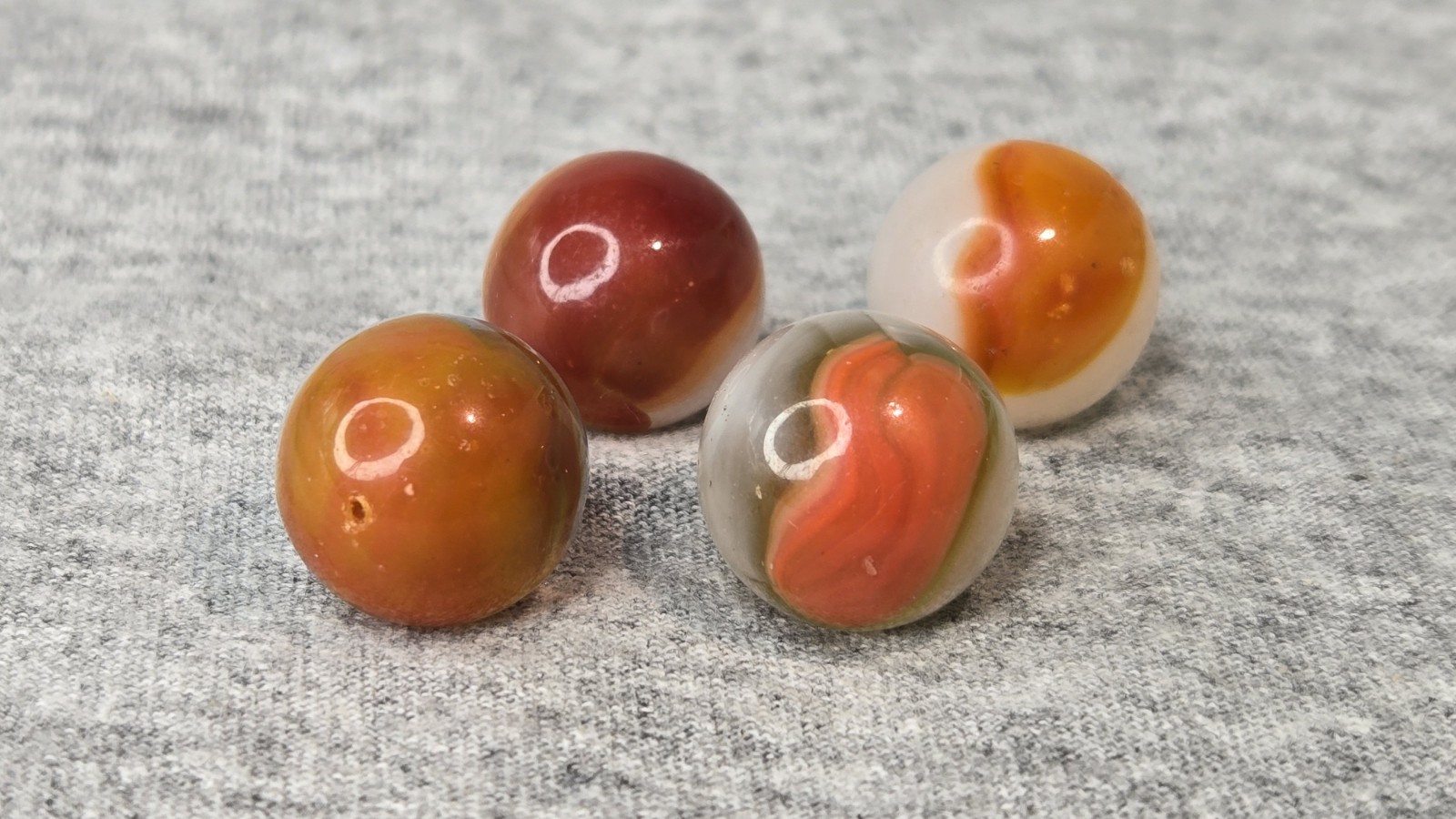 Vitro Agate Conqueror Marbles – Clear Base Brushed Patches | Lot of 12 #007
