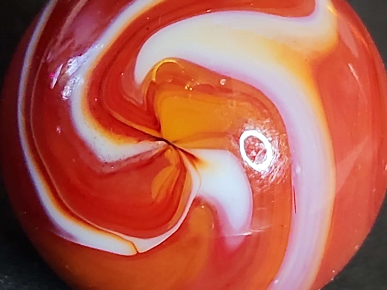 Rare 7/8″ Christensen Agate Co. (CAC) Flame Swirl Shooter Marble – Mint,…