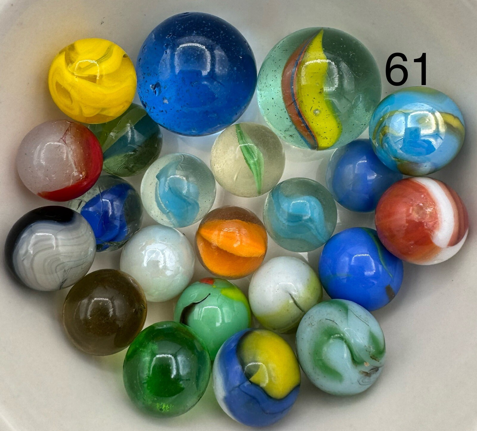 Vintage Marble Lot Of MARBLES UV Reactive Cadmium Uranium Lot #61