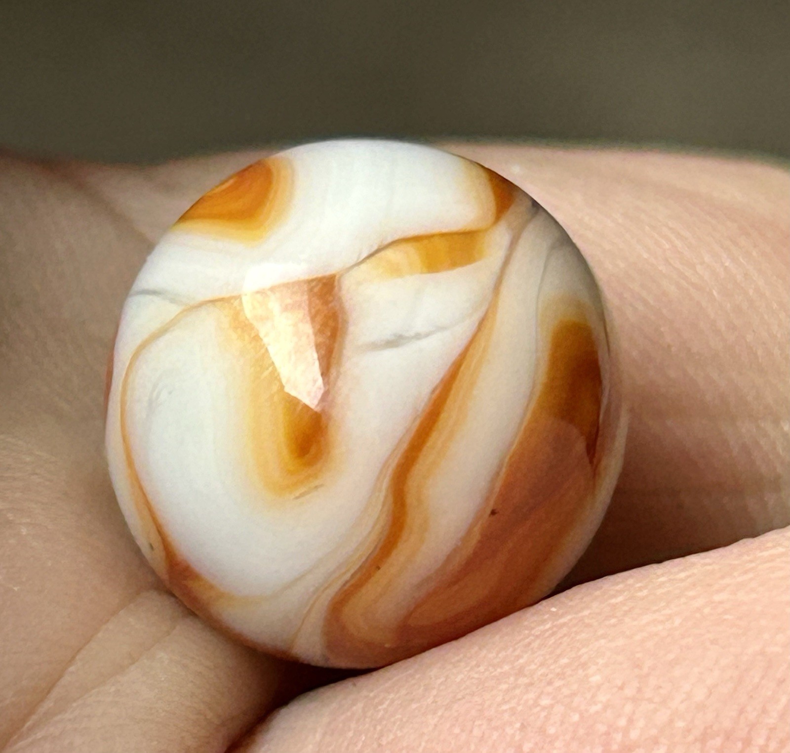 Vintage Alley Agate Or Heaton 0.64” Copper Ribbon Swirl Marble NM!