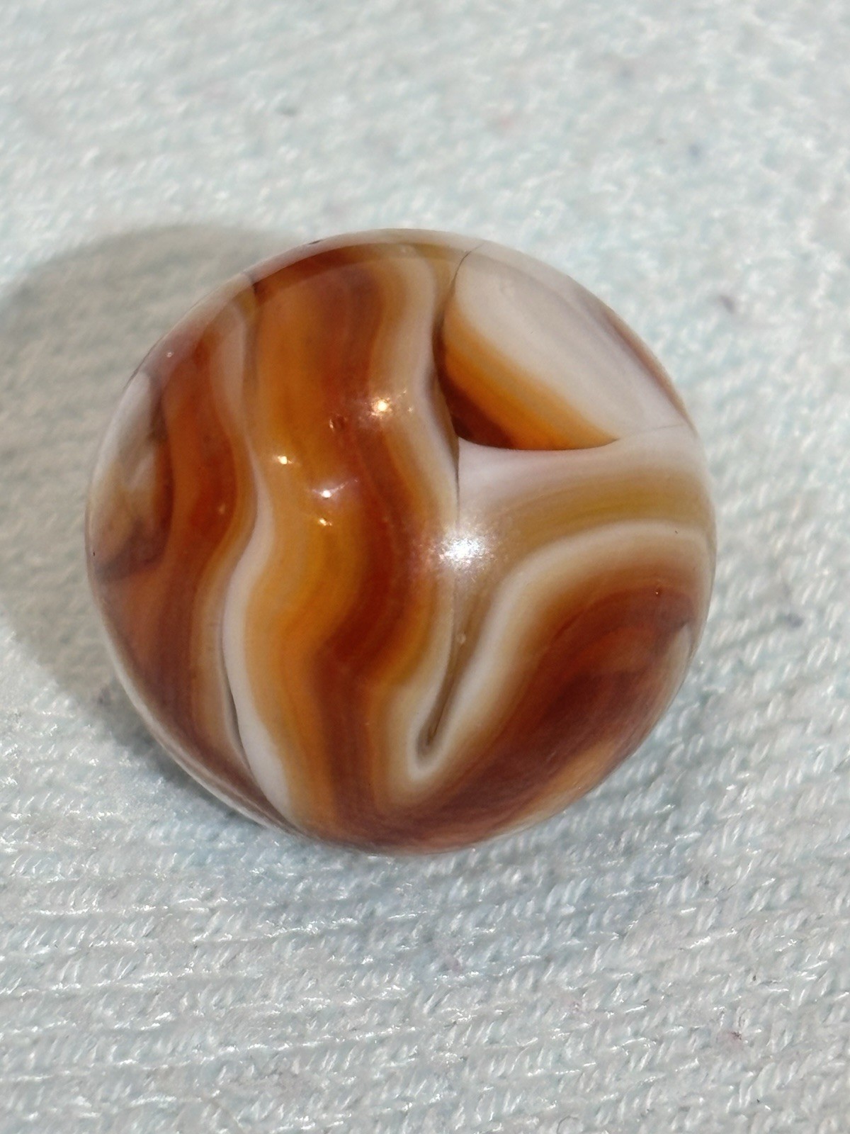 Vintage Alley Agate Root Beer Caramel Flame Swirl Marble 0.69”