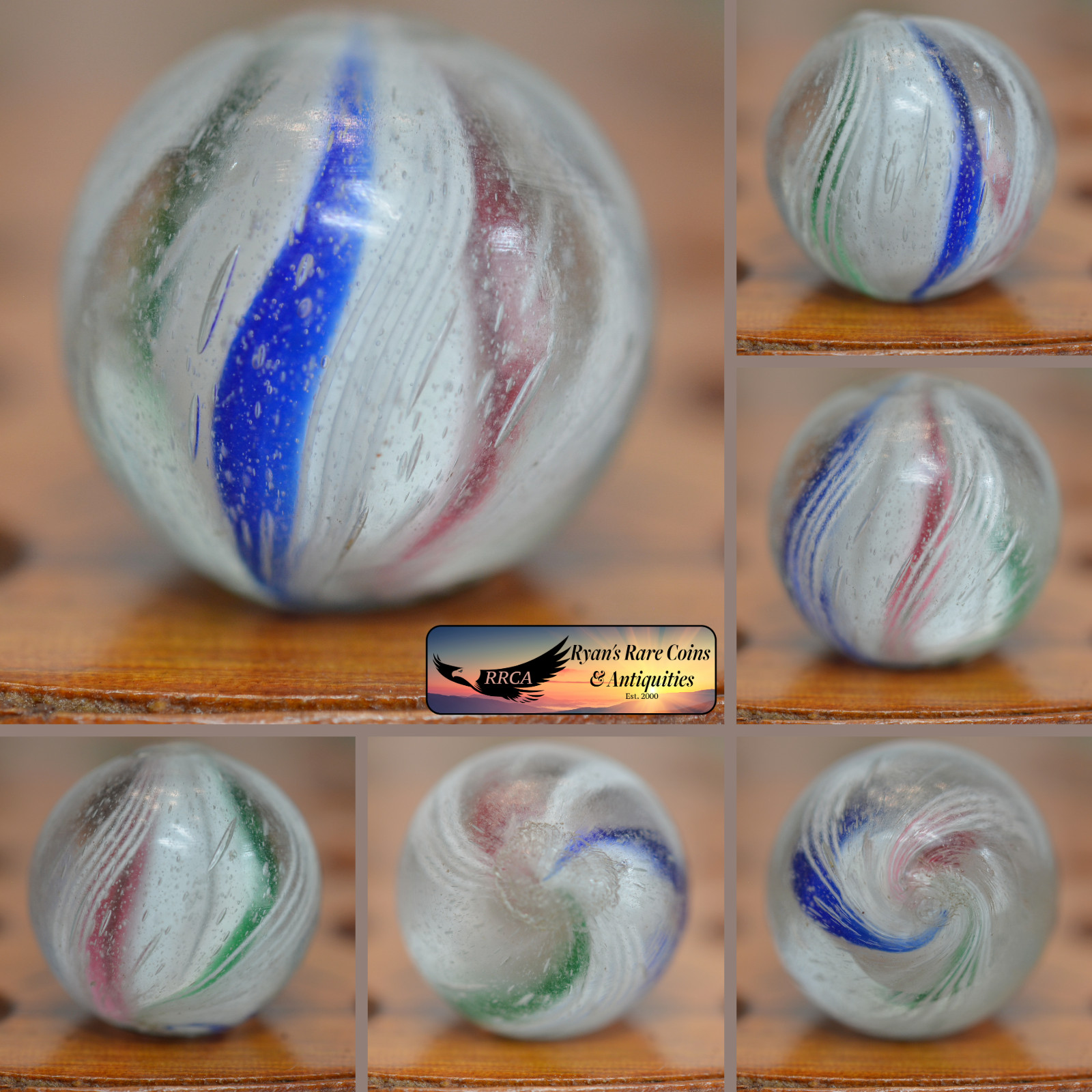 Handmade Solid Core Marble 13/16 in, Mint Condition, Germany, 1860-1920, S1532
