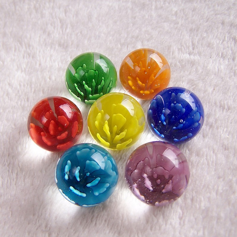 25mm Glass Beads Marbles Decorative Glass Balls DIY Decoration Kids Toy Game