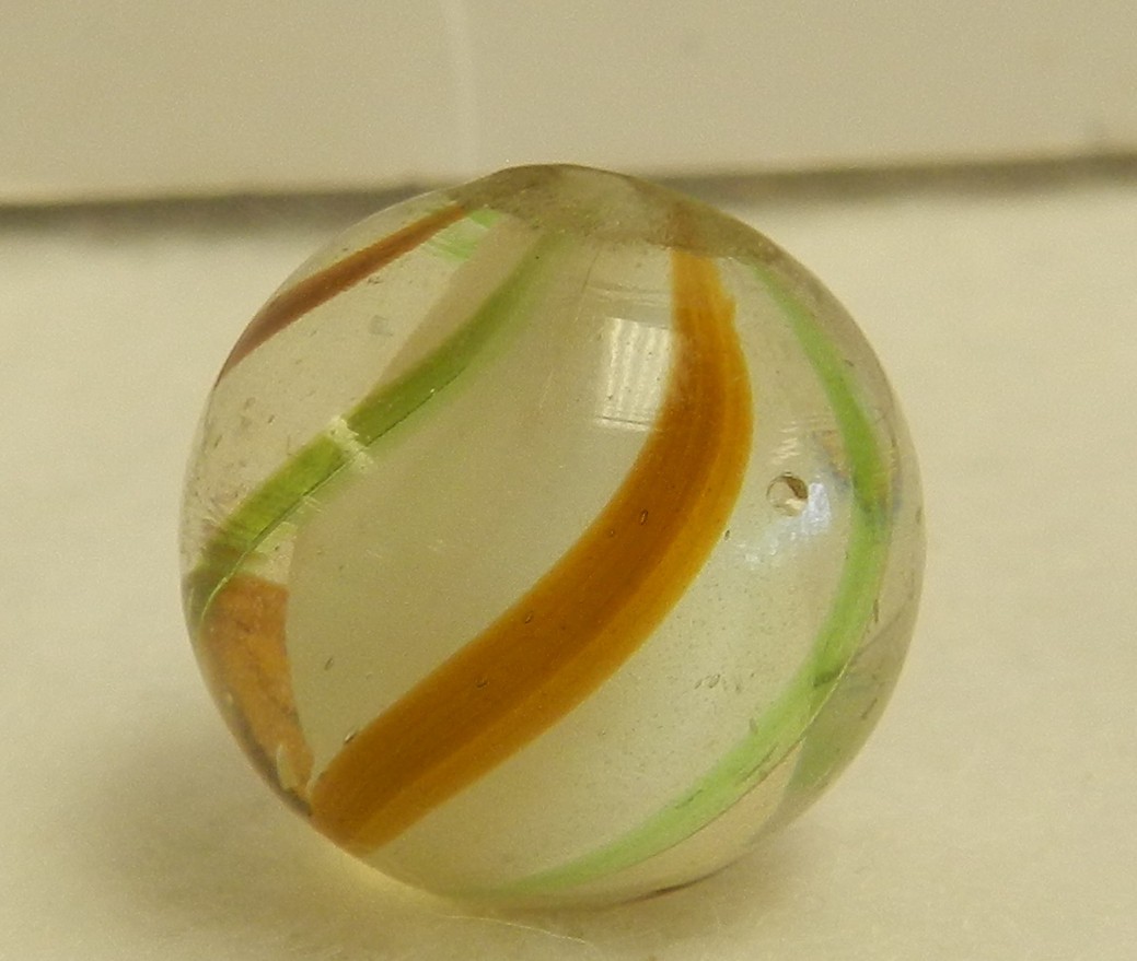 #20285m *Mint* Vintage German Handmade Solid Core Swirl Marble .67 In