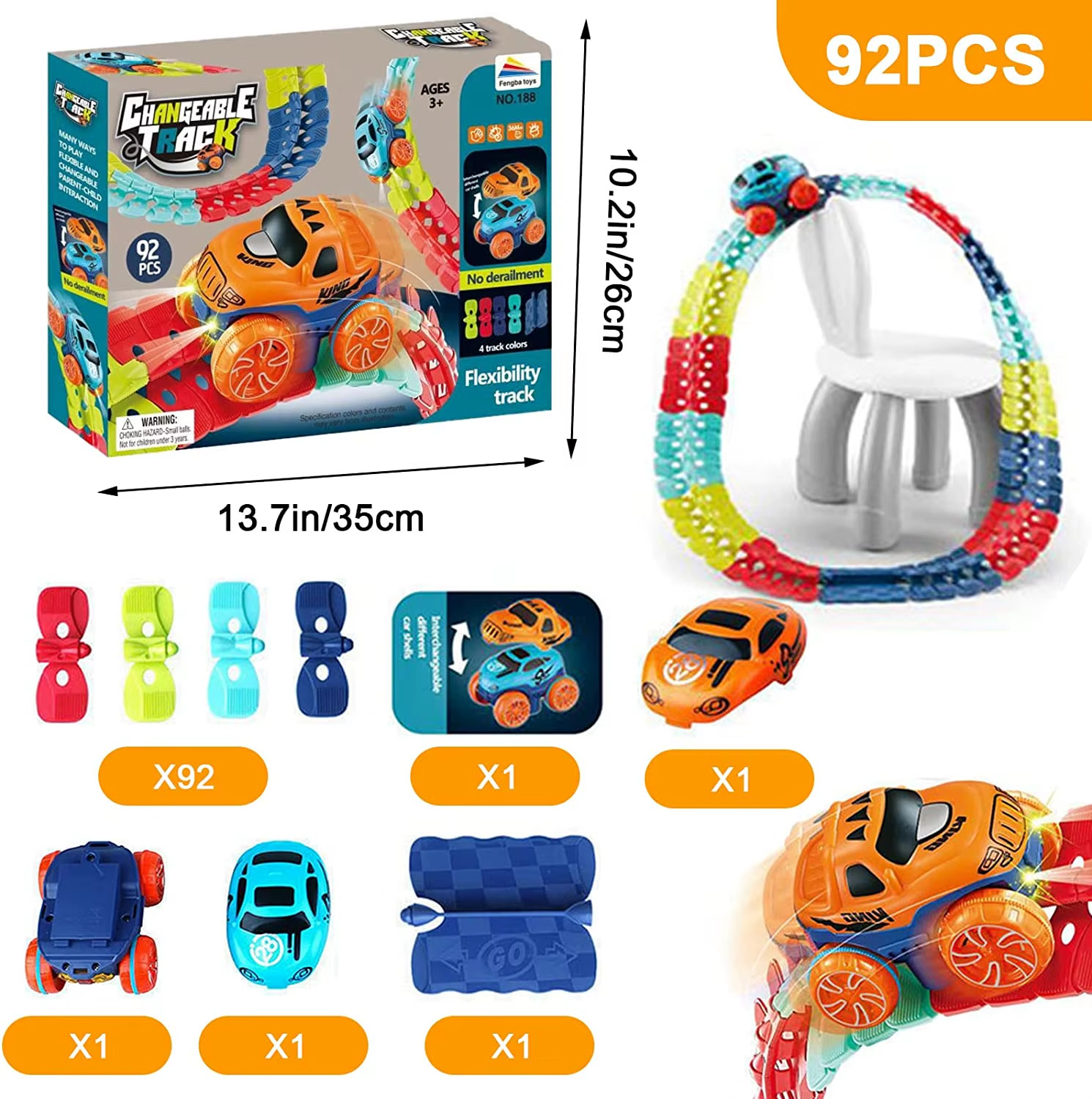 2023 New Zero Gravity Car Track Set,Race Track Toys for Kids with LED Light-Up R