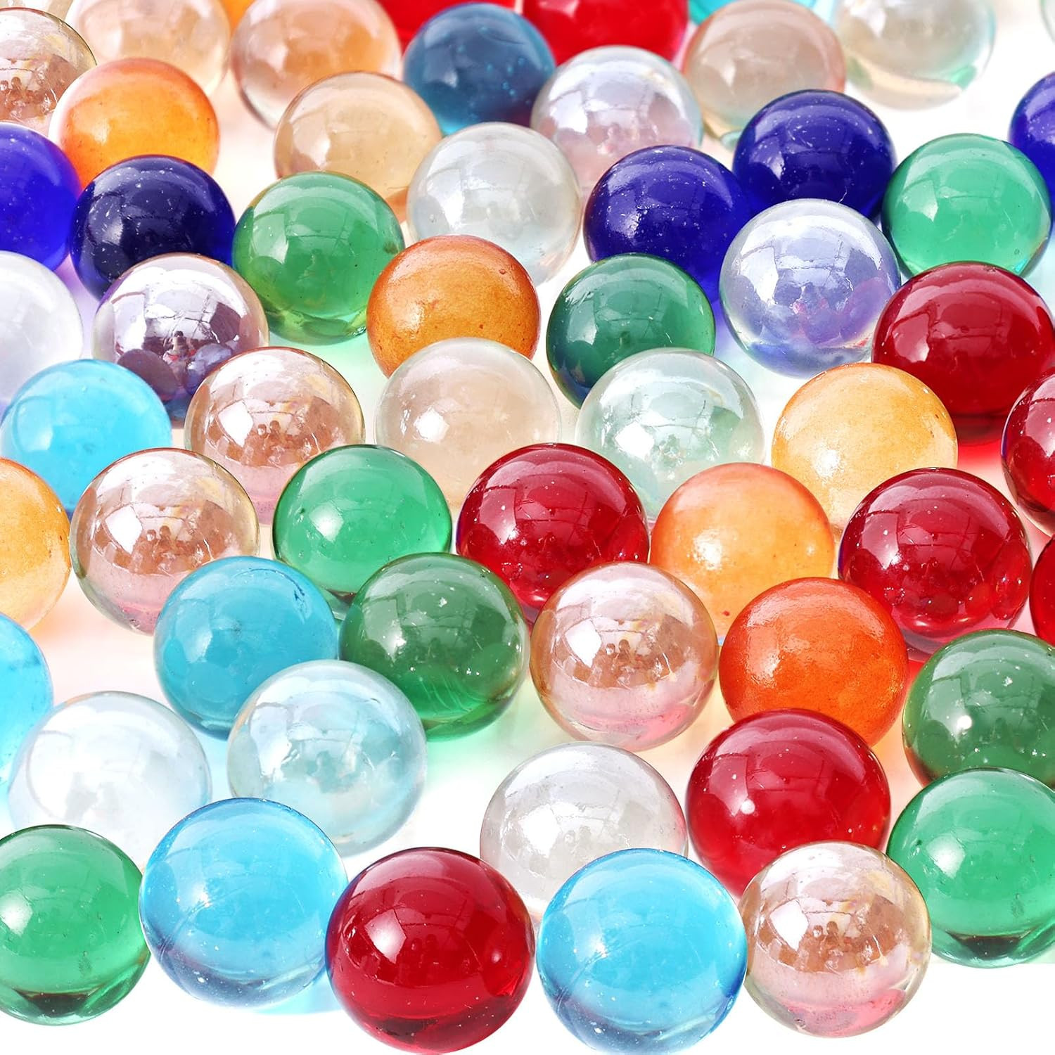 150PCS Glass Marbles Bulk, 5/8inch Colorful Marbles for Running Game, Board Tabl